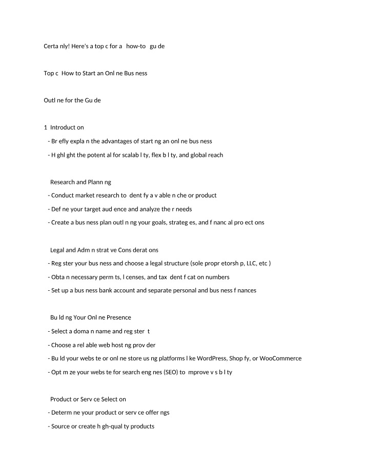 Guide to Starting an Online Business