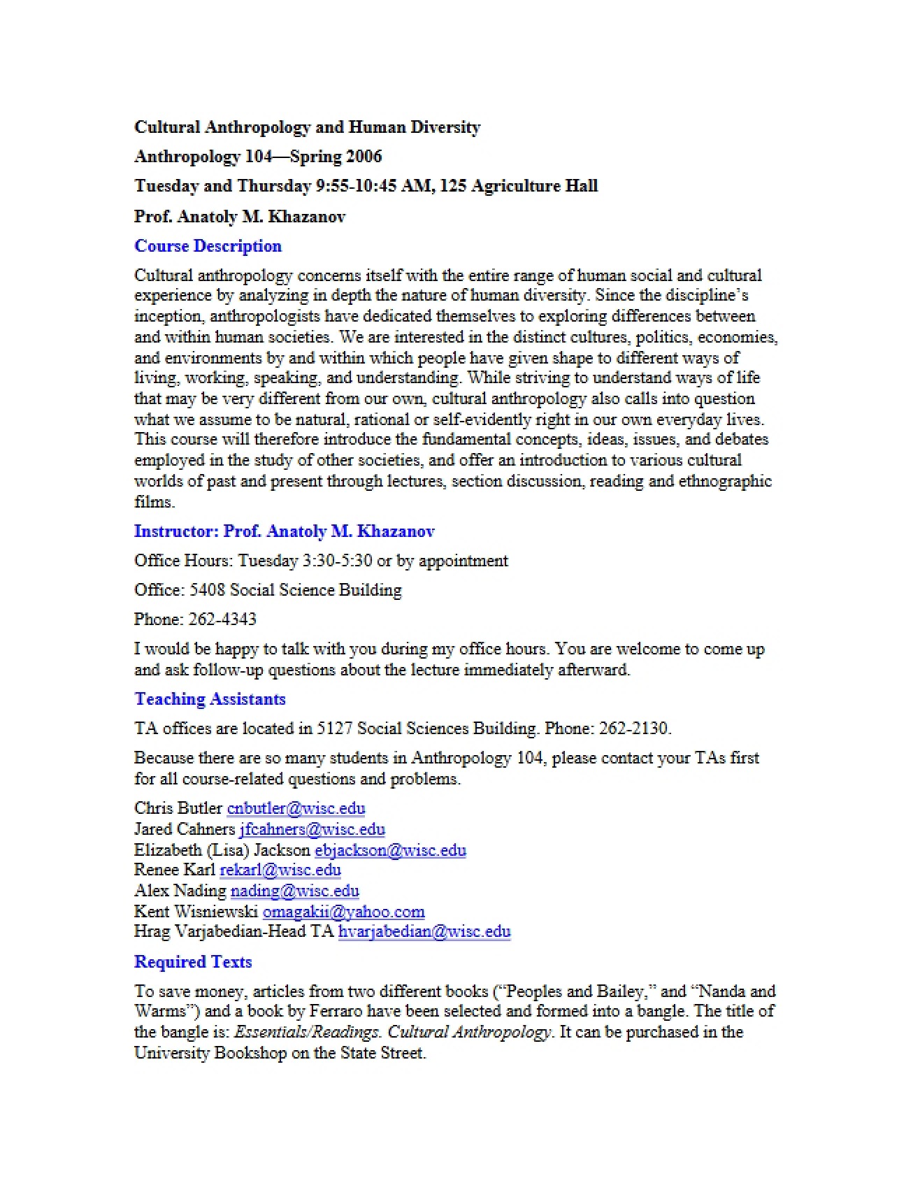 Course Plan Anthro 104