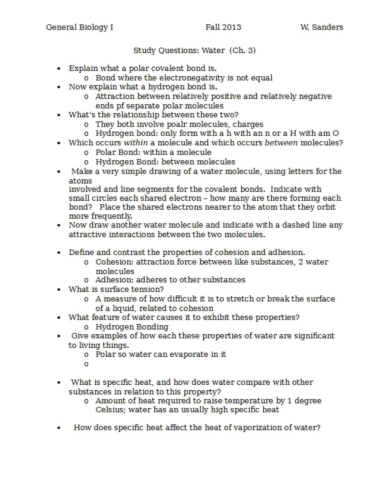 Study Questions for Chapter Three