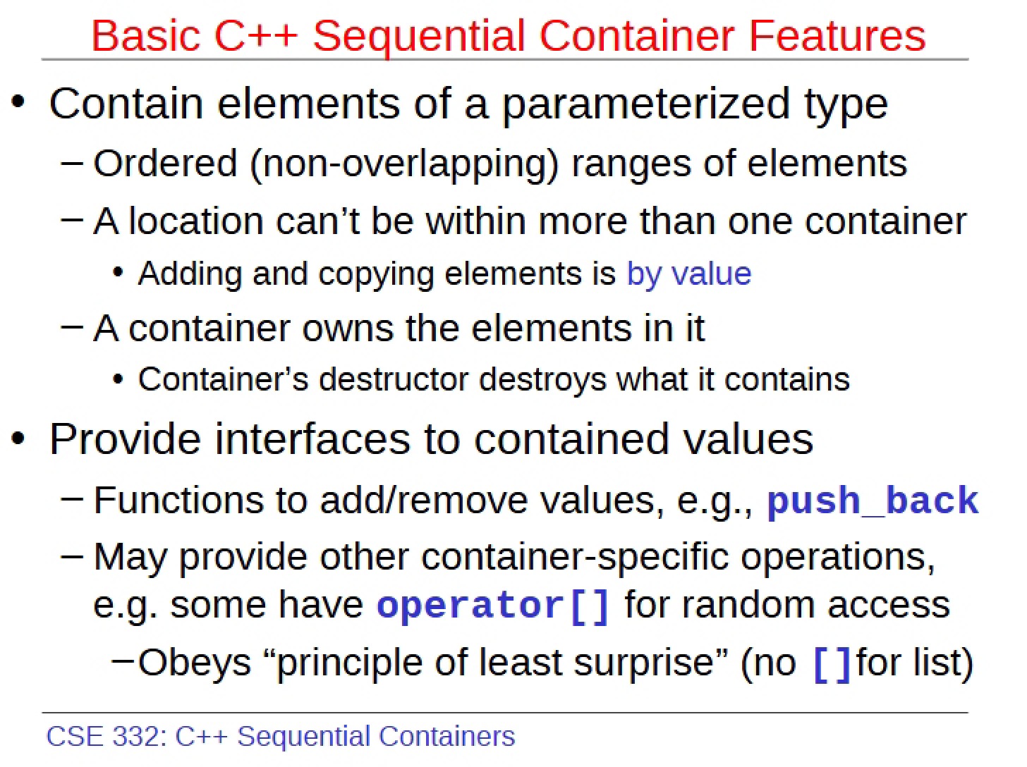 C++ Sequential Containers