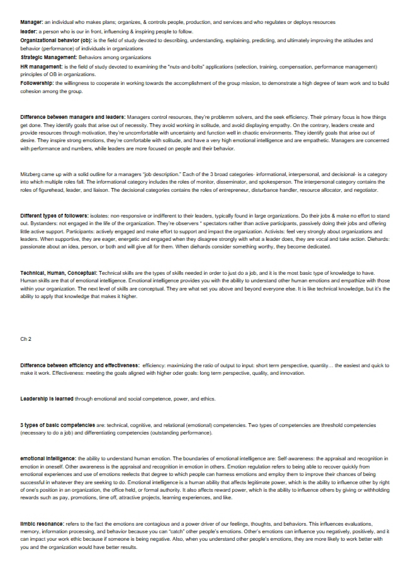 Lecture Notes for Leadership and Organizational Management