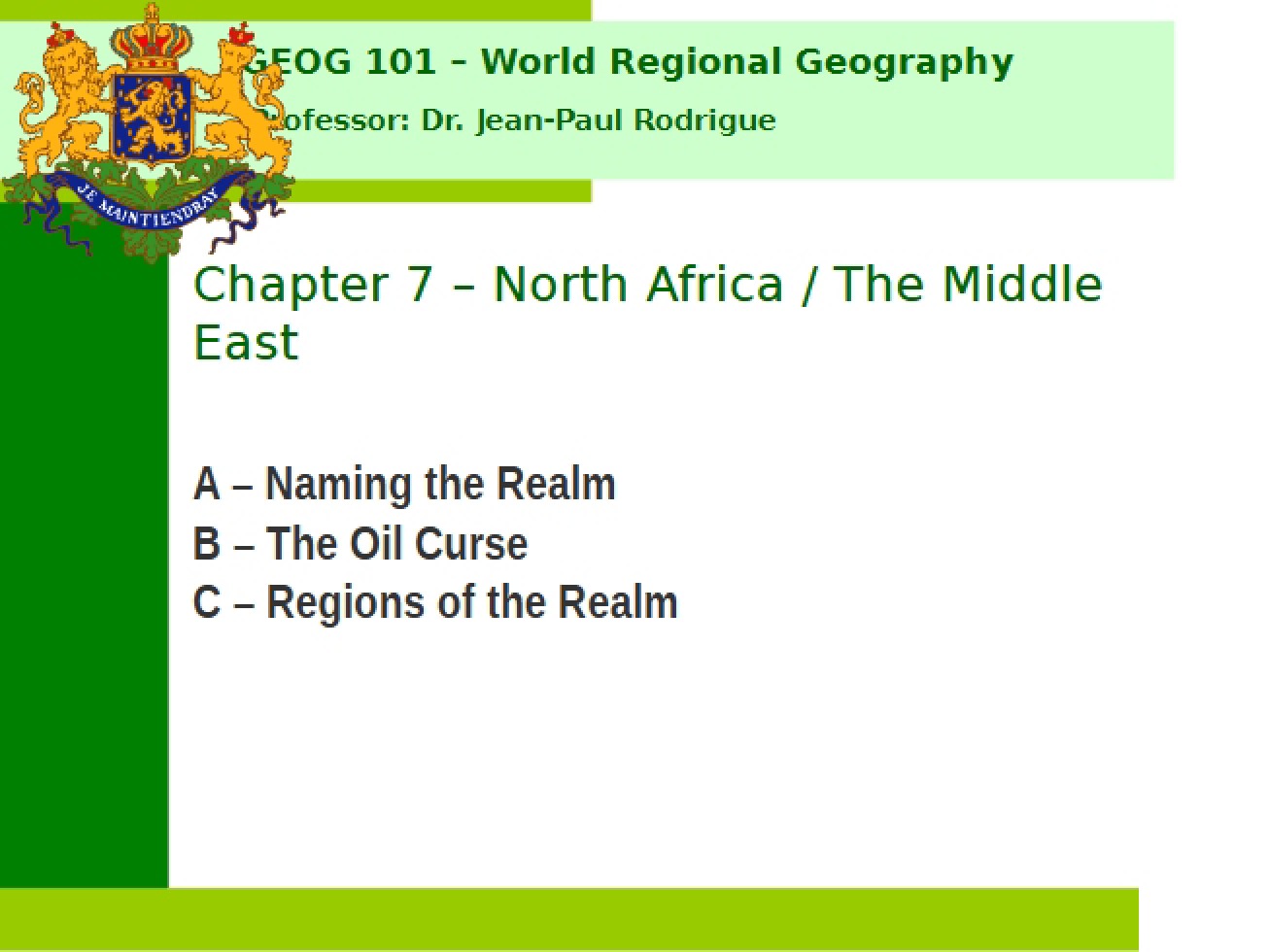 Geography of North Africa and the Middle East