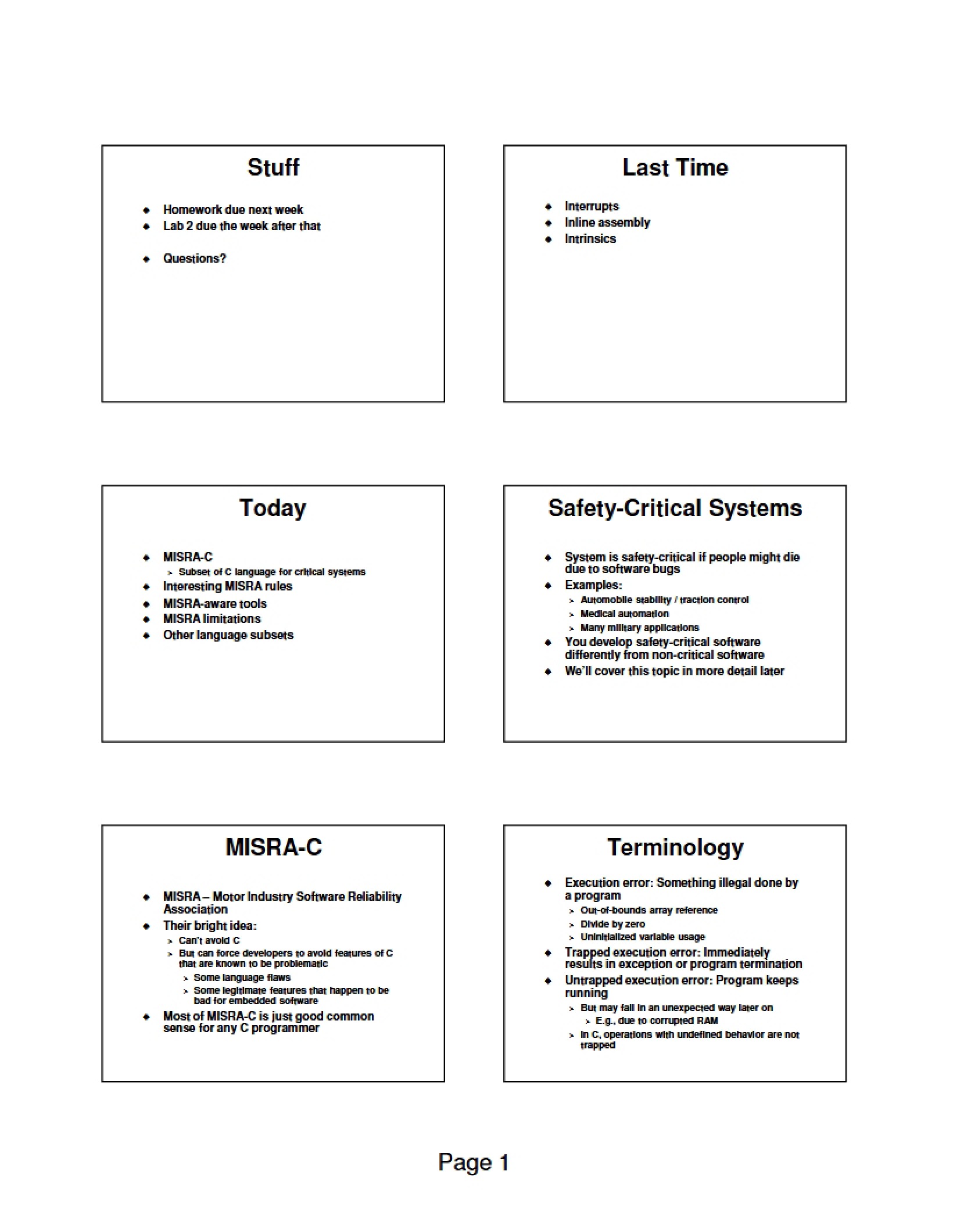 Advanced Embedded Software Class Notes
