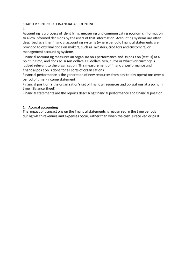 Financial Accounting Intro - Chapter 1