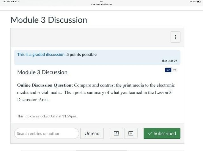 Discussion for Module 3