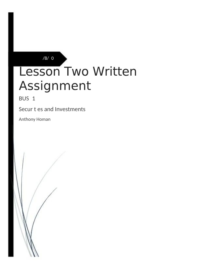 Assignment for Lesson 2