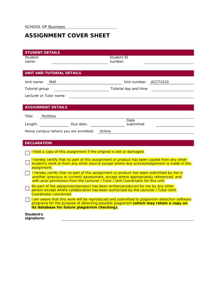 Budget Preparation Tips and Business Assignment Cover Sheet