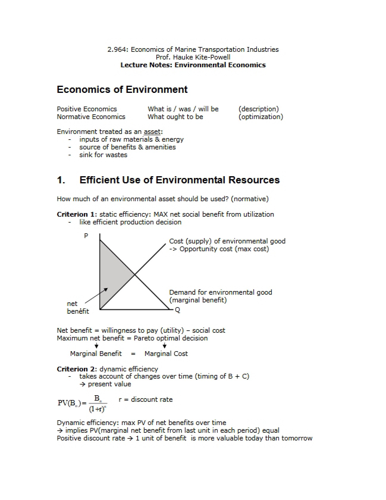 Economics of the Environment
