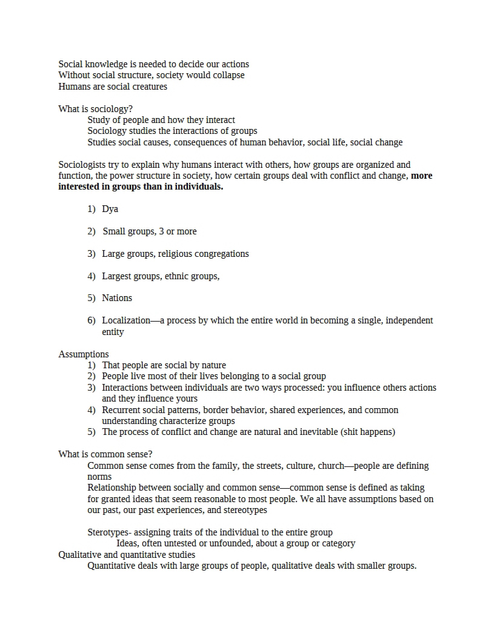 Sociology Overview