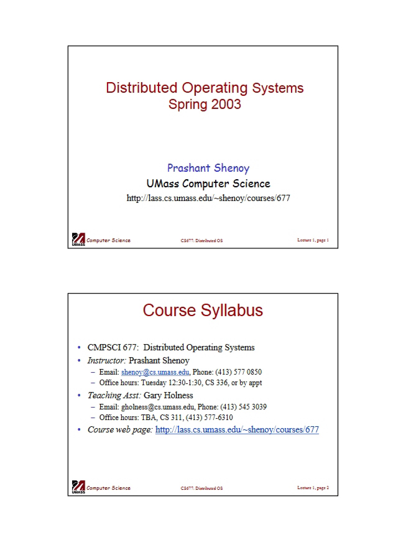 Operating Systems (Distributed)