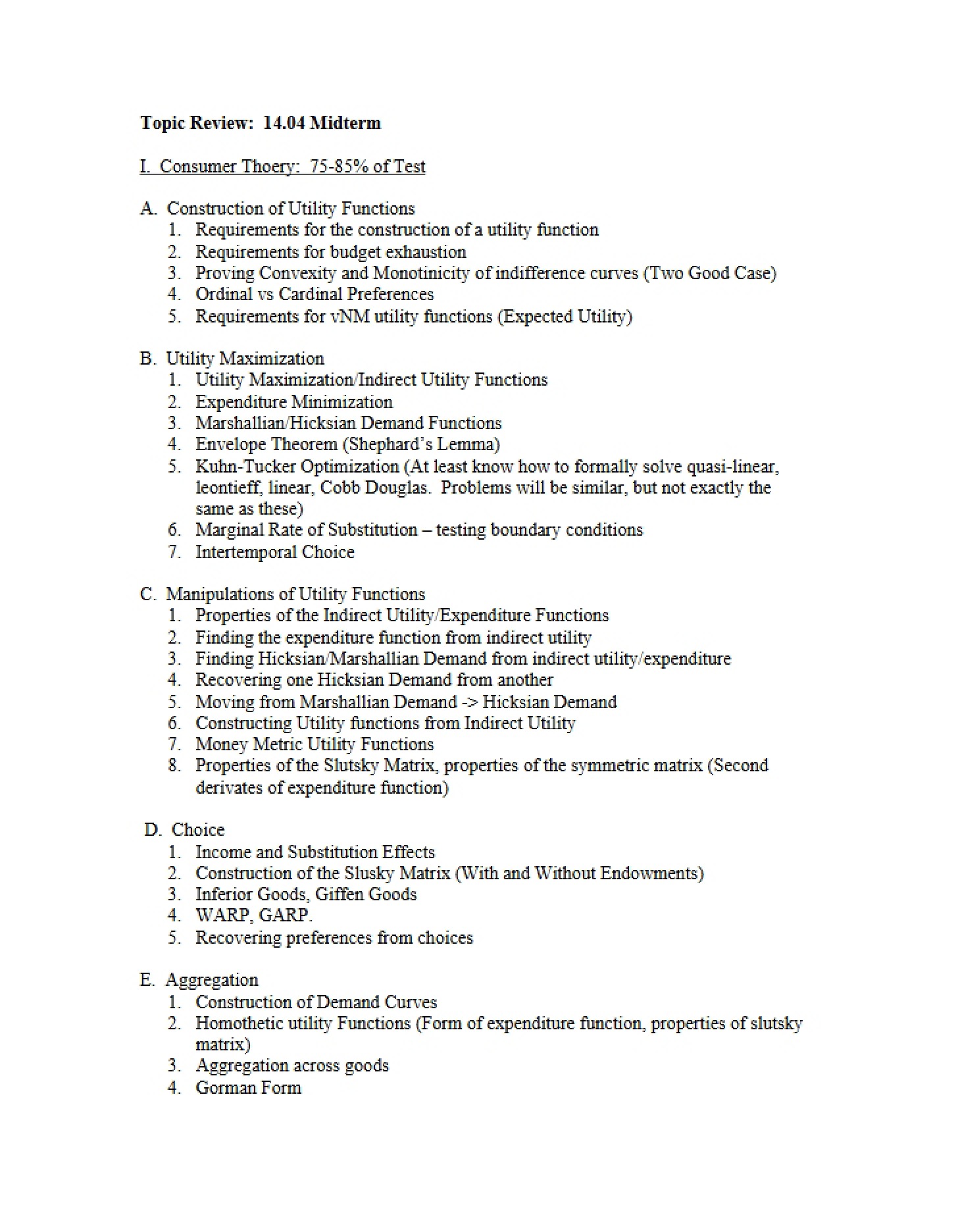 Review of Topics