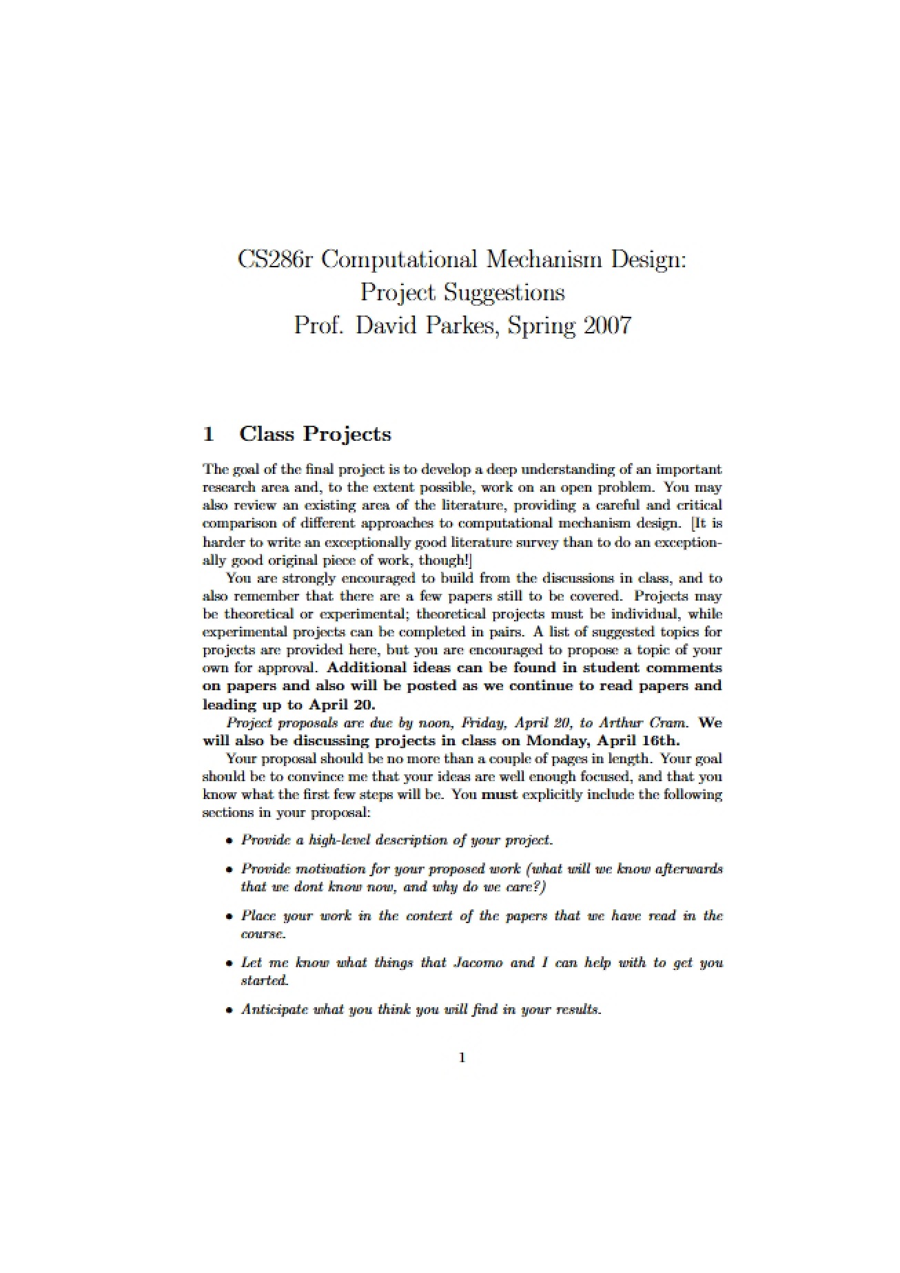 Overview of Computational Mechanism Design