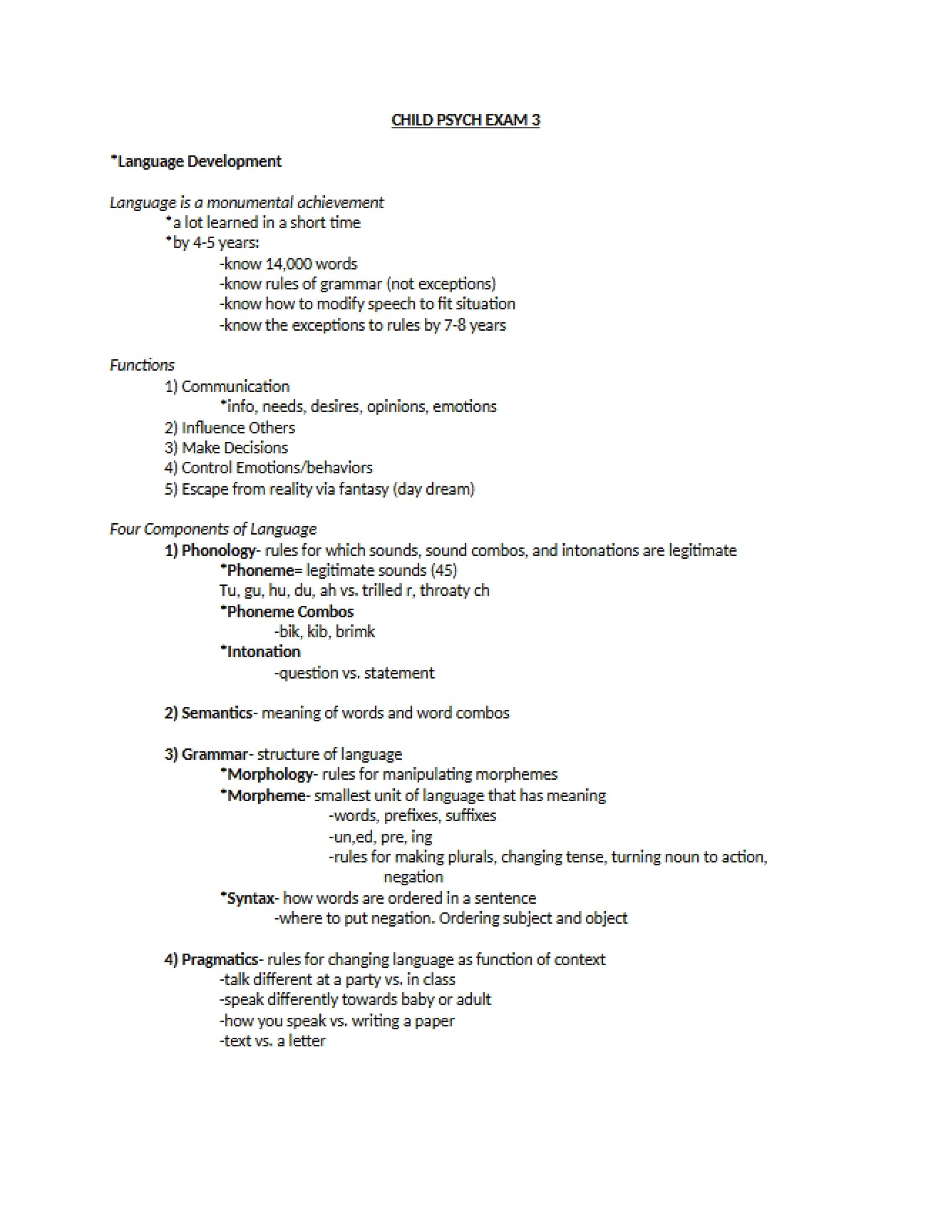 Overview of Language Development in Children