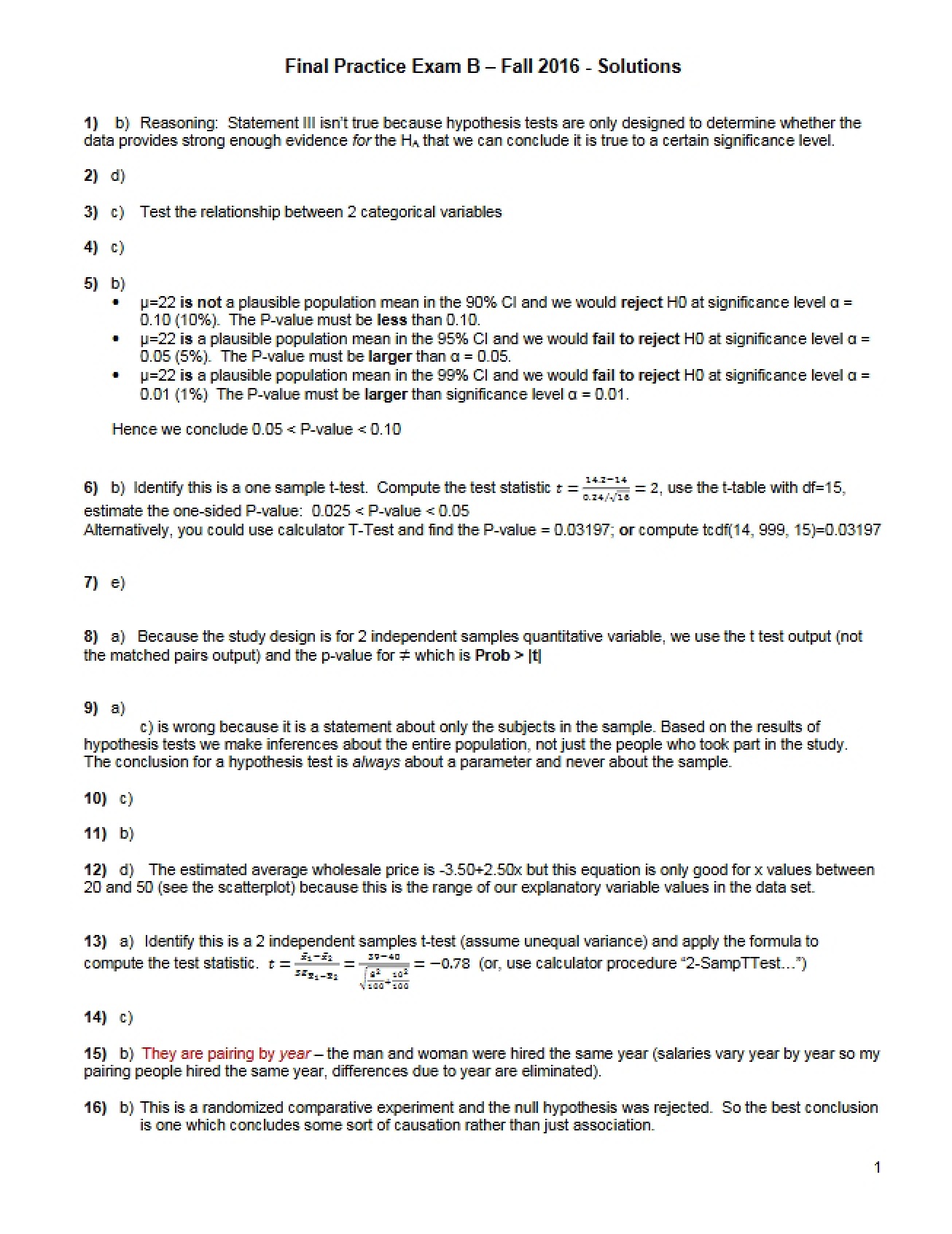 Final Practice Exam B