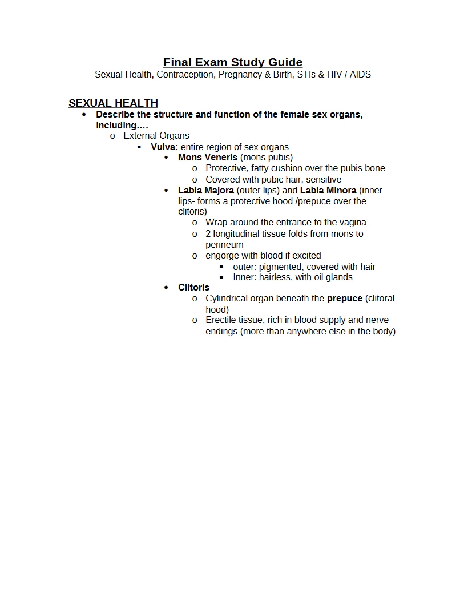 Final Exam Preparation