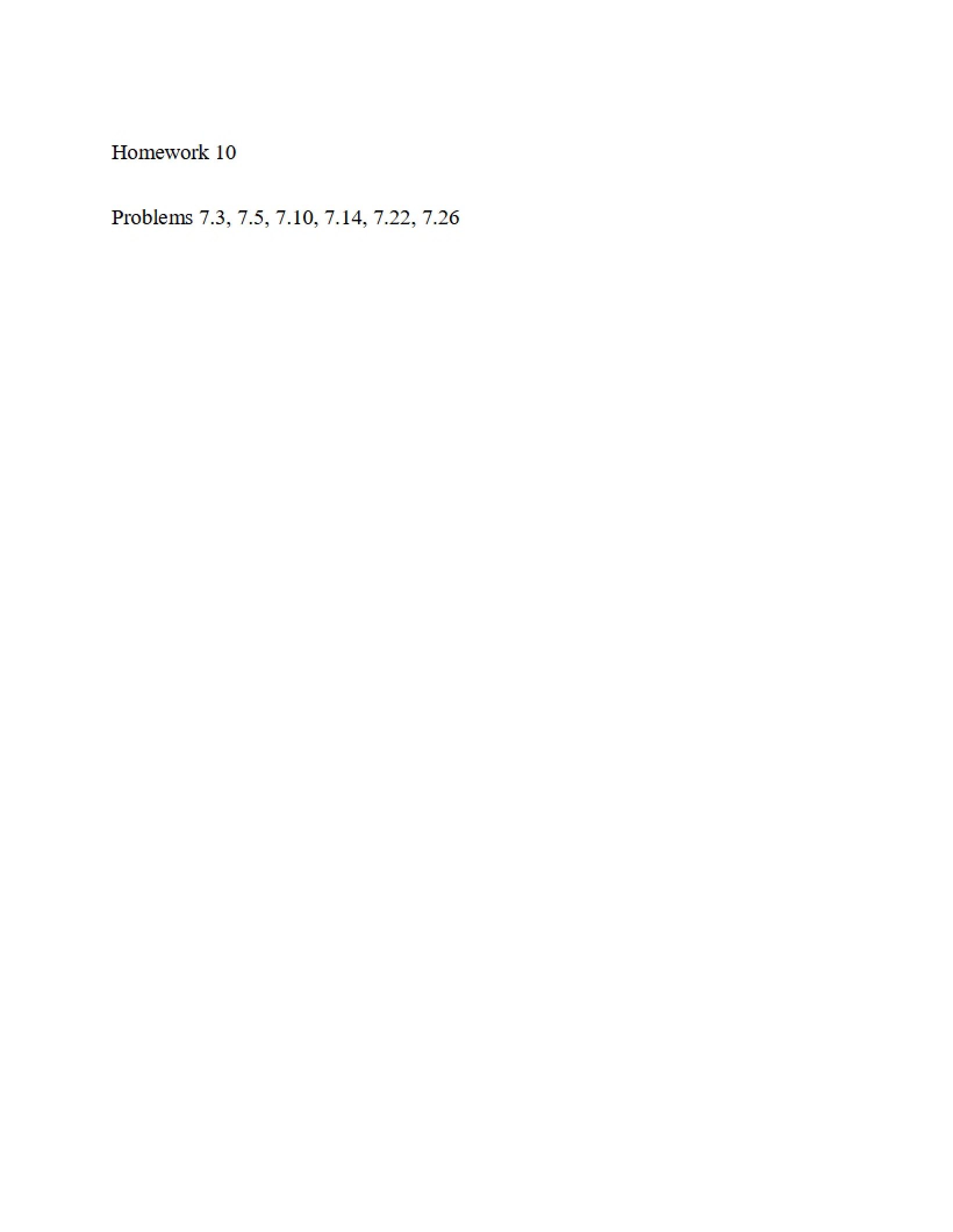 Homework Assignment 10