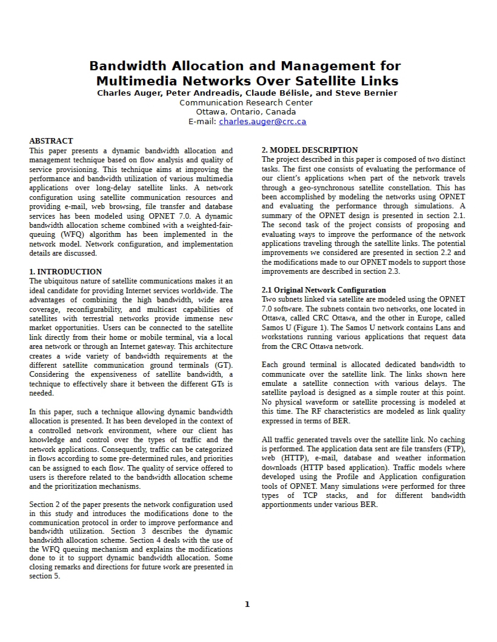 Satellite Multimedia Networks Bandwidth Management and Allocation