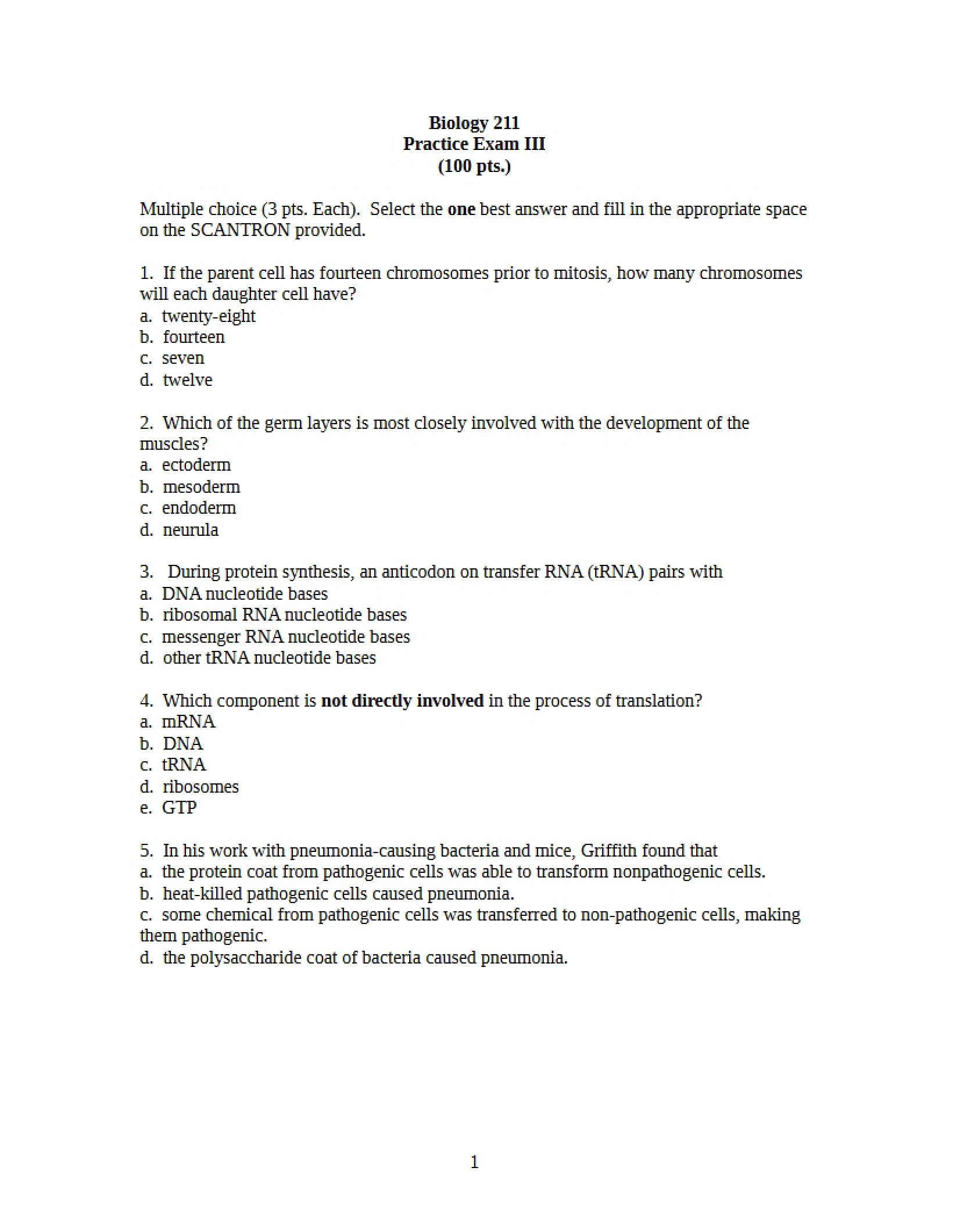 Third Practice Exam