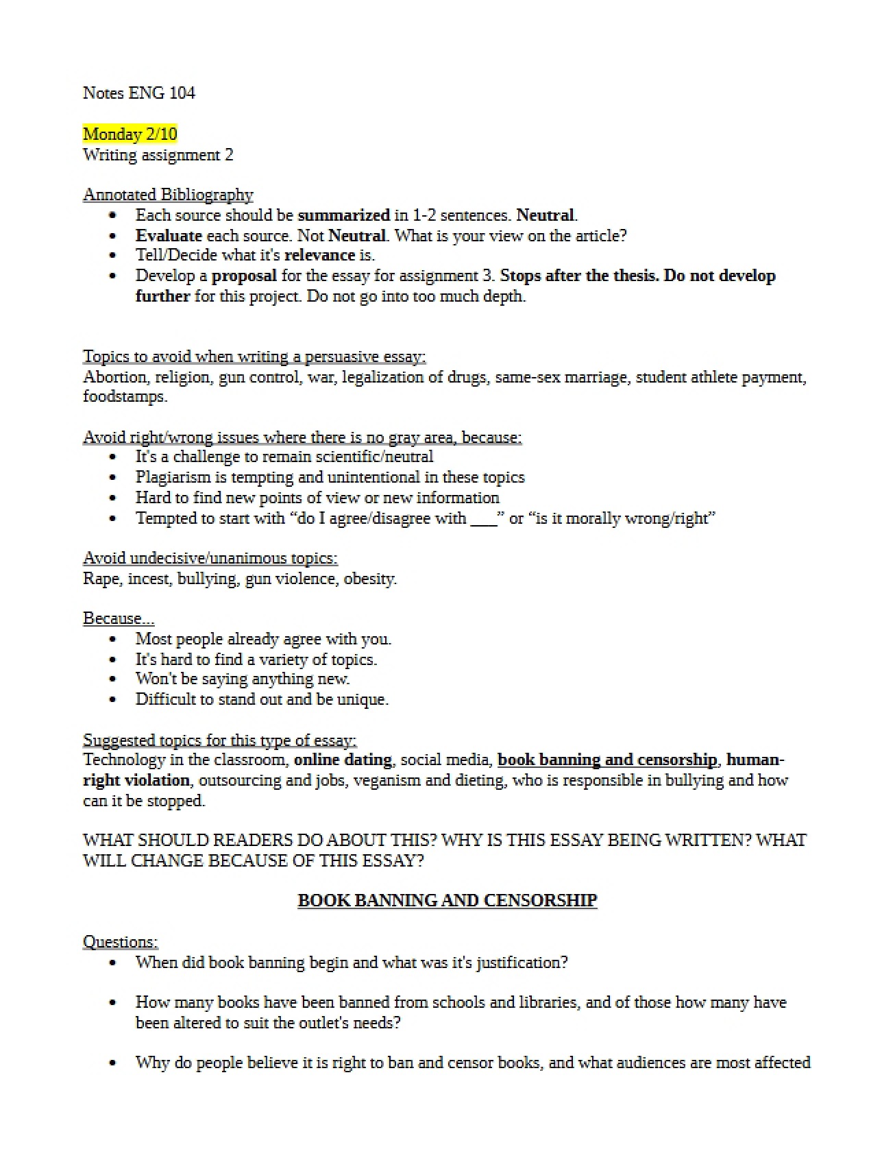 Bibliography with Annotations