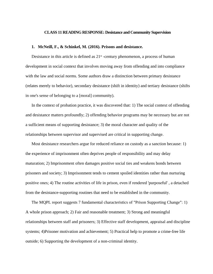 CRJ711 - Reading Response for Nov 23