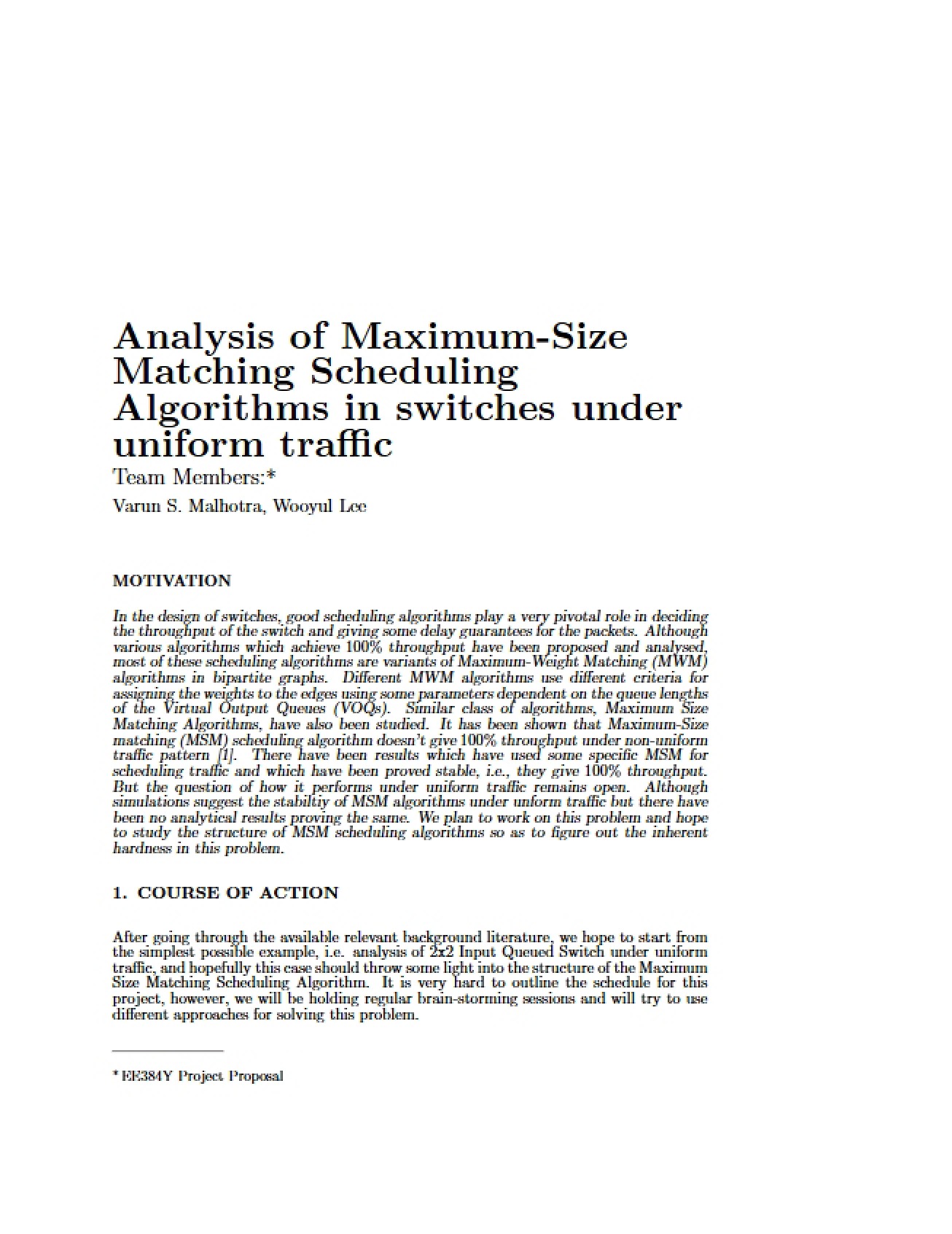 Analysis of Packet Switch Architectures II