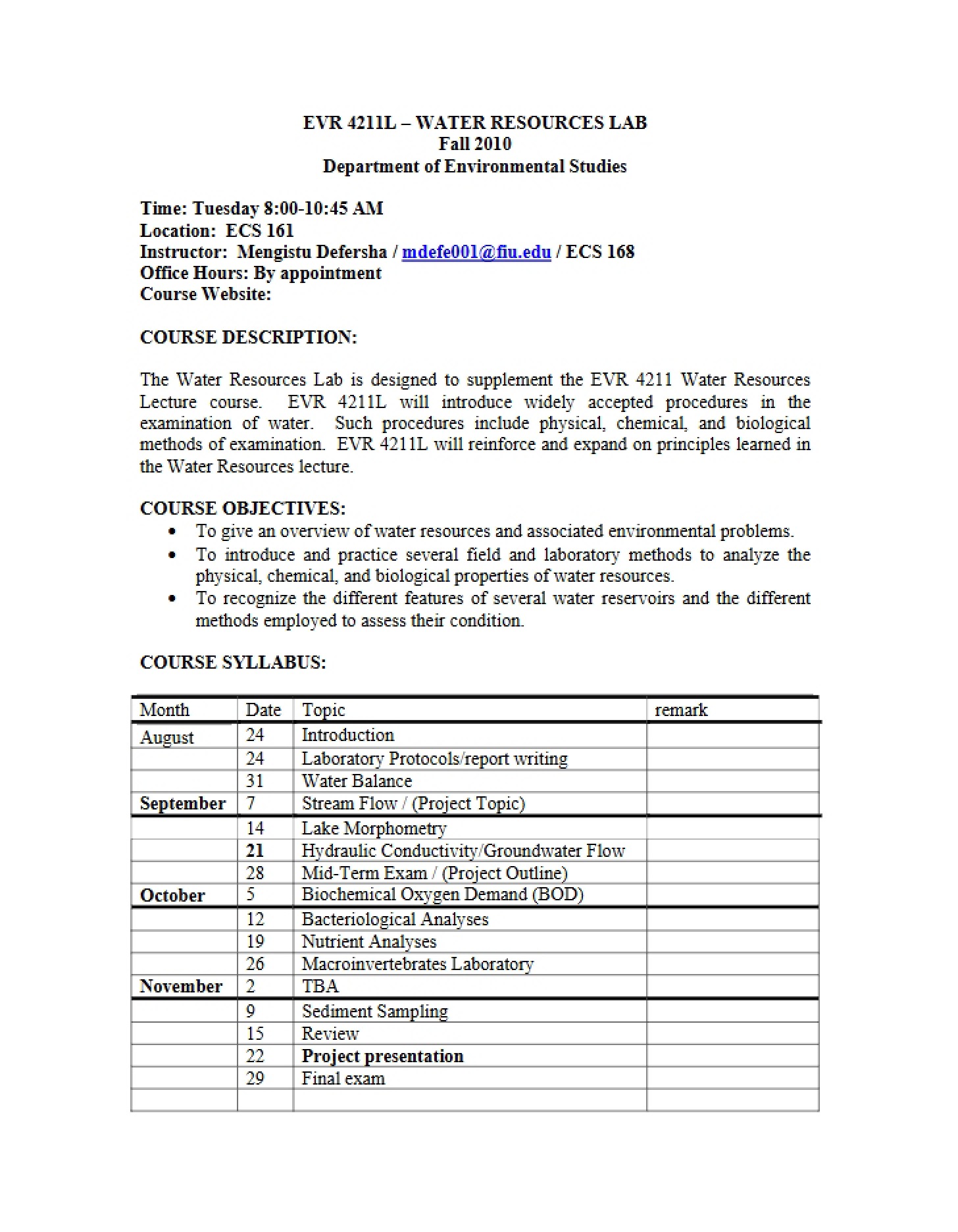 Course Schedule