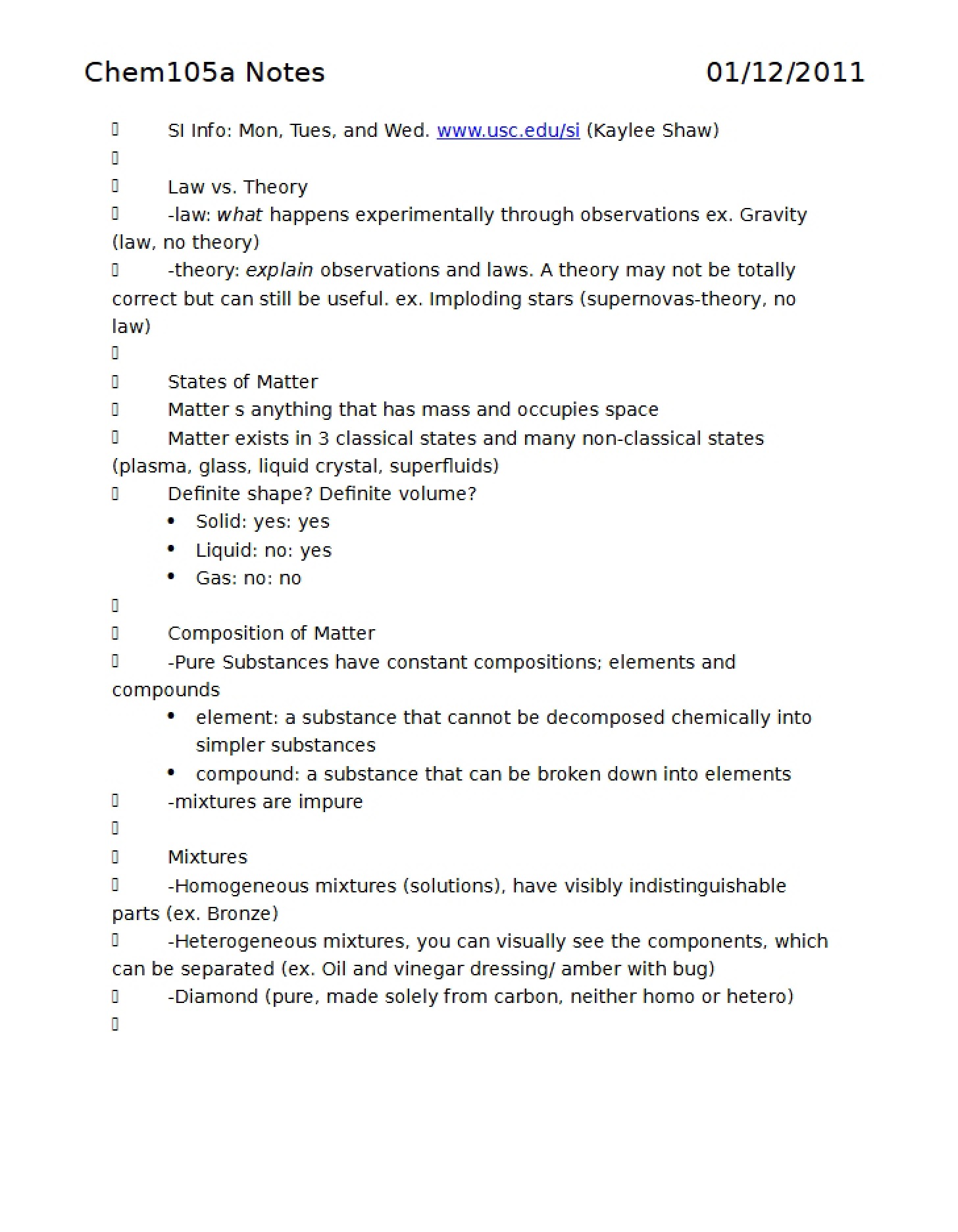 Notes for Chapter 1