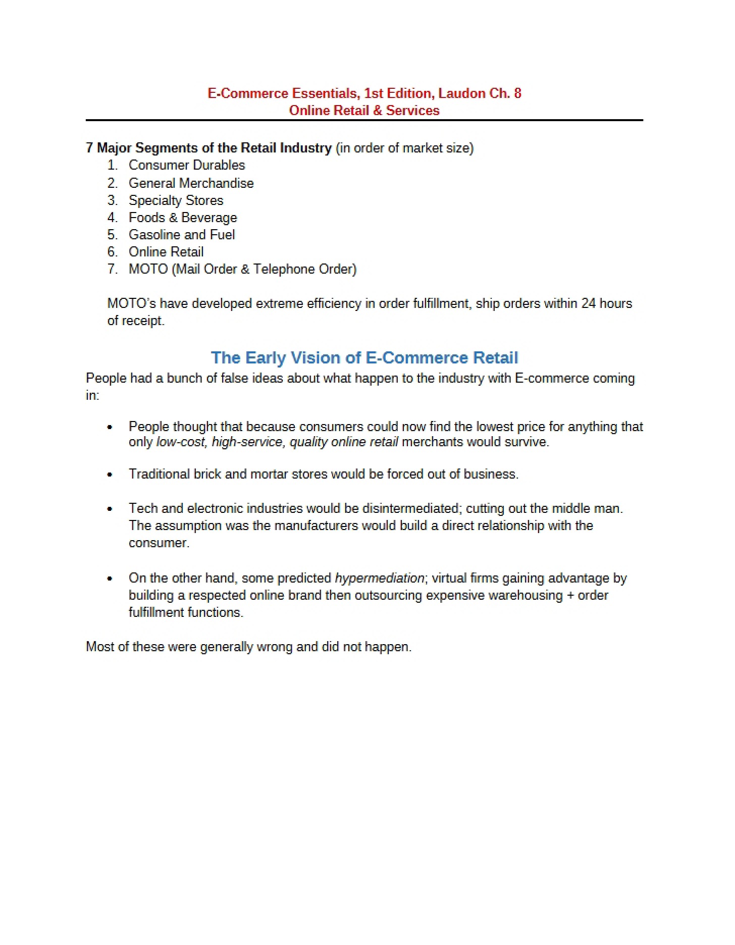 Retail and Services Online
