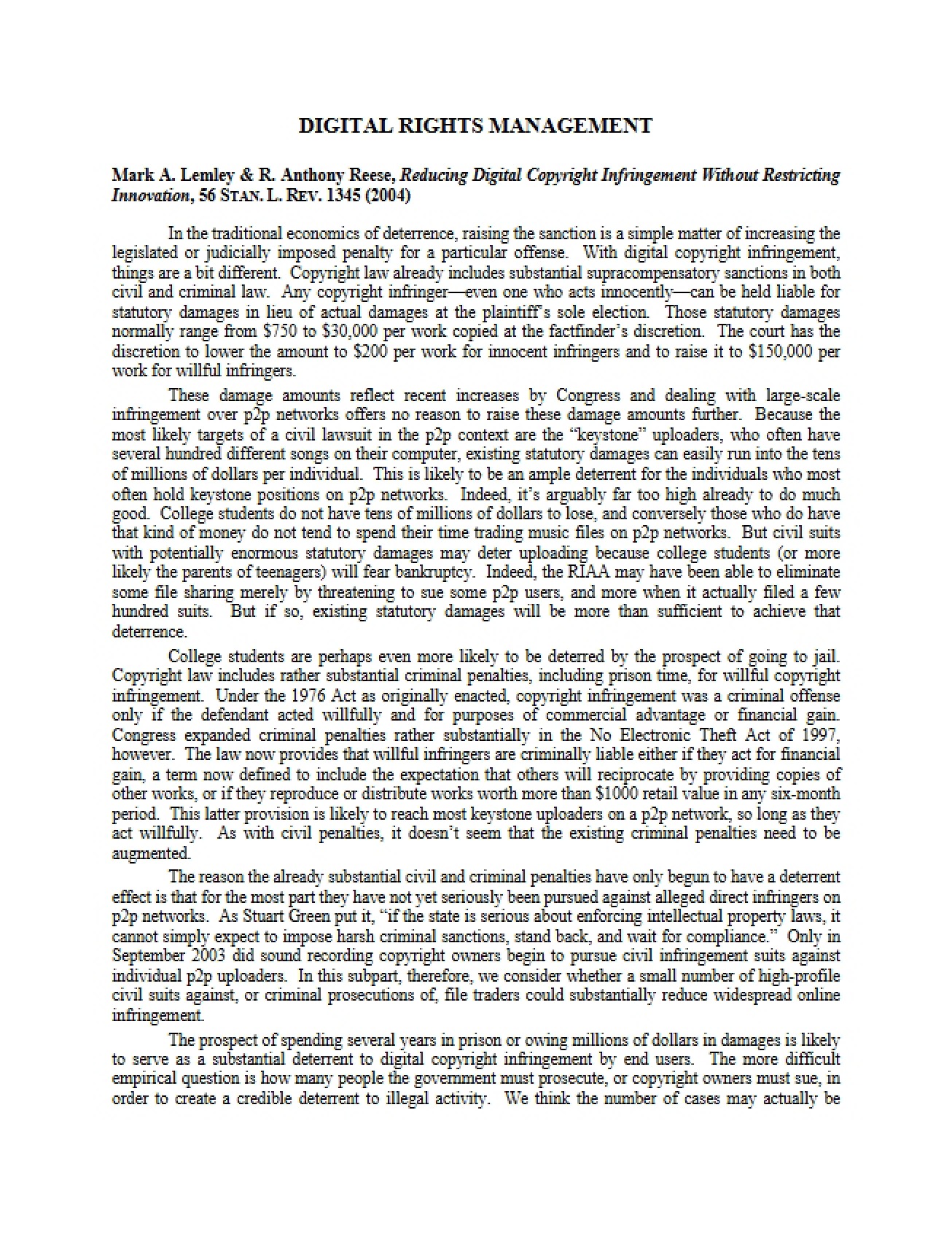 Management of Digital Rights