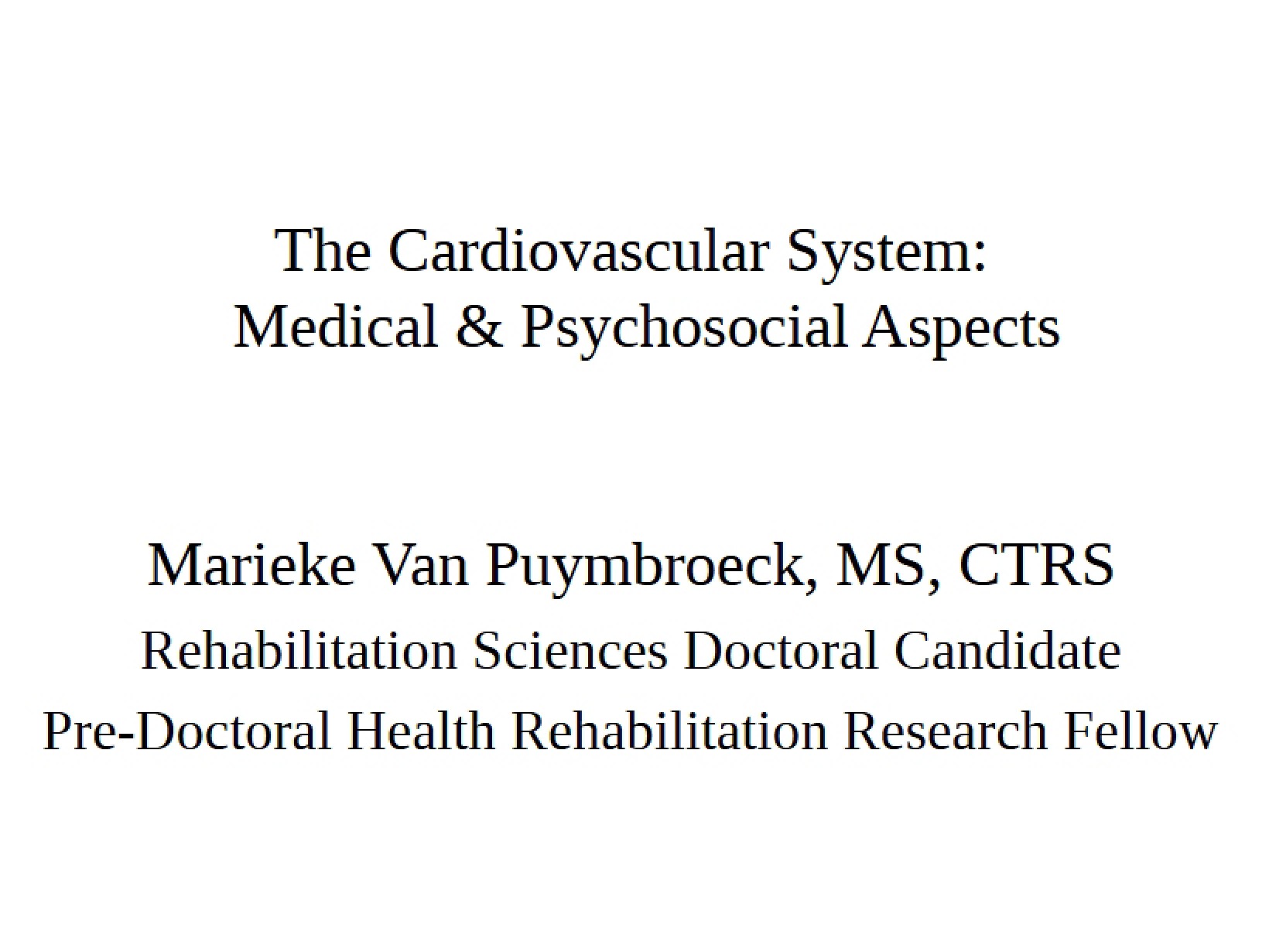 Cardiovascular System Overview
