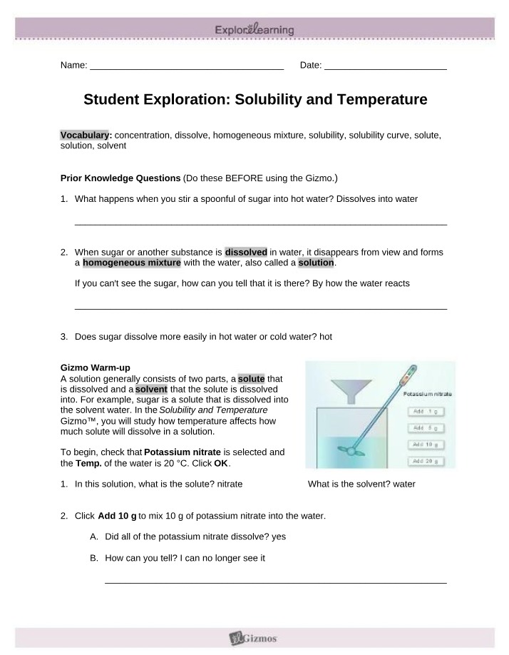 Solubility and Temperature - How Temperature Affects Solutes