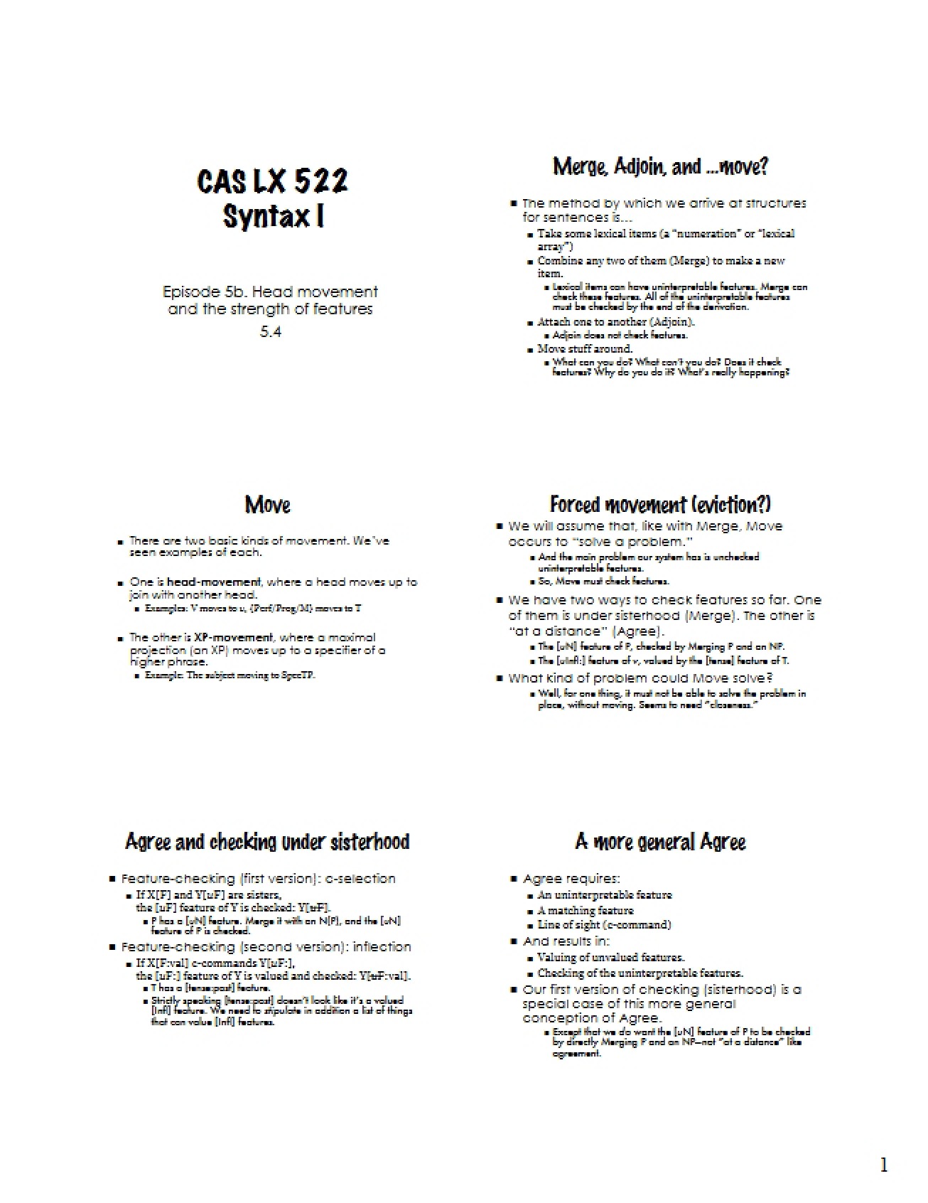 Introduction to Syntax I Part Six