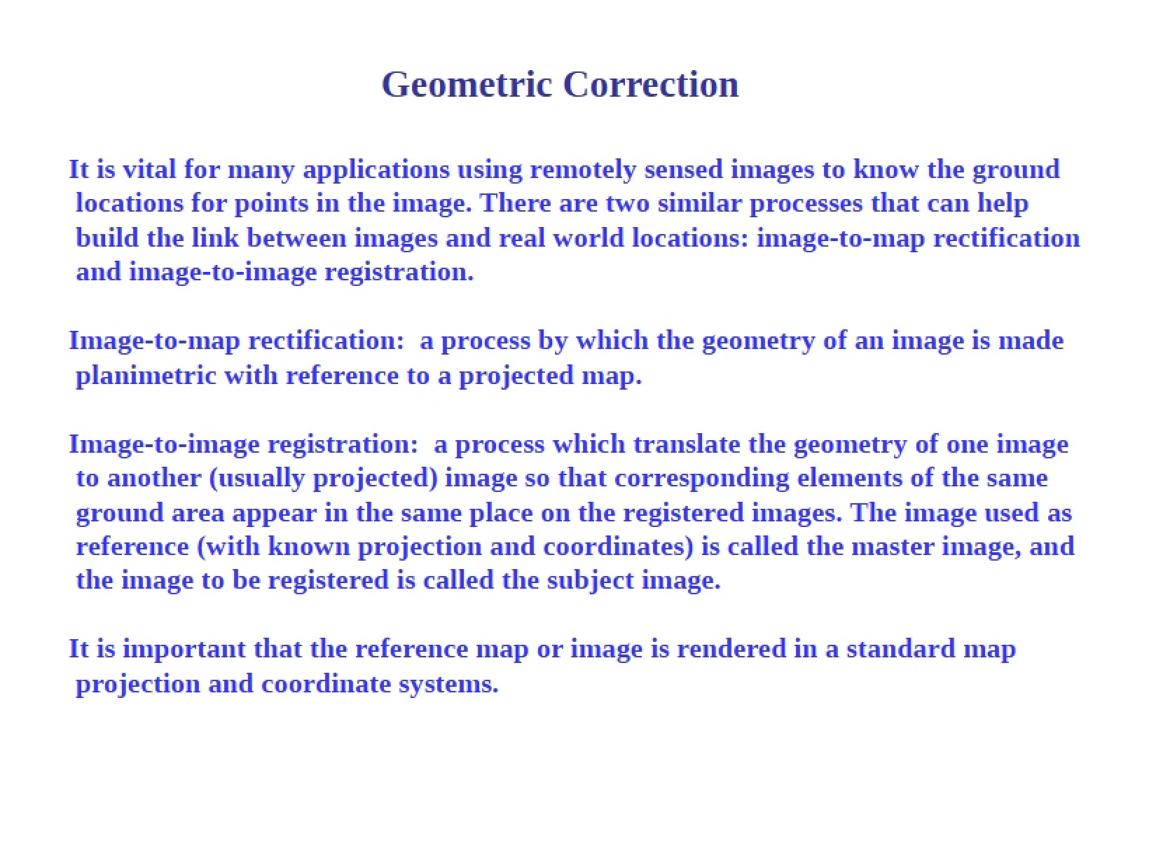 Correction of Geometry