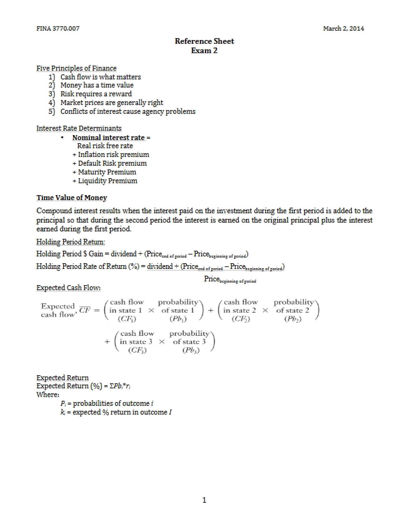 Finance Exam 2