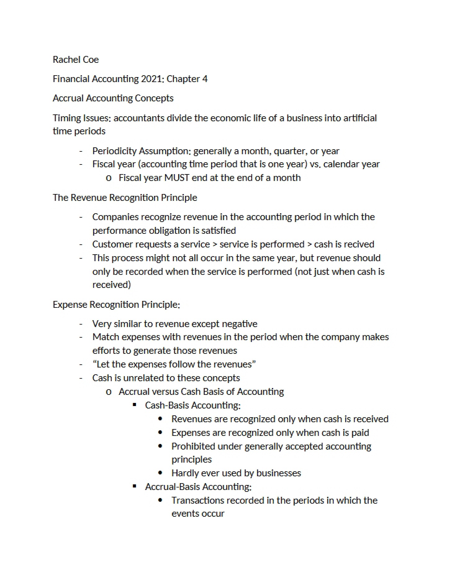 Concepts in Accrual Accounting