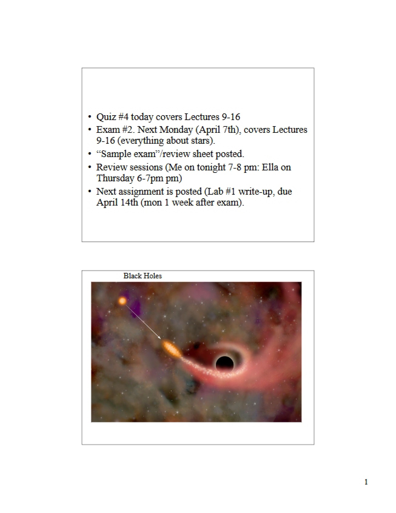 AST 103 Course Notes