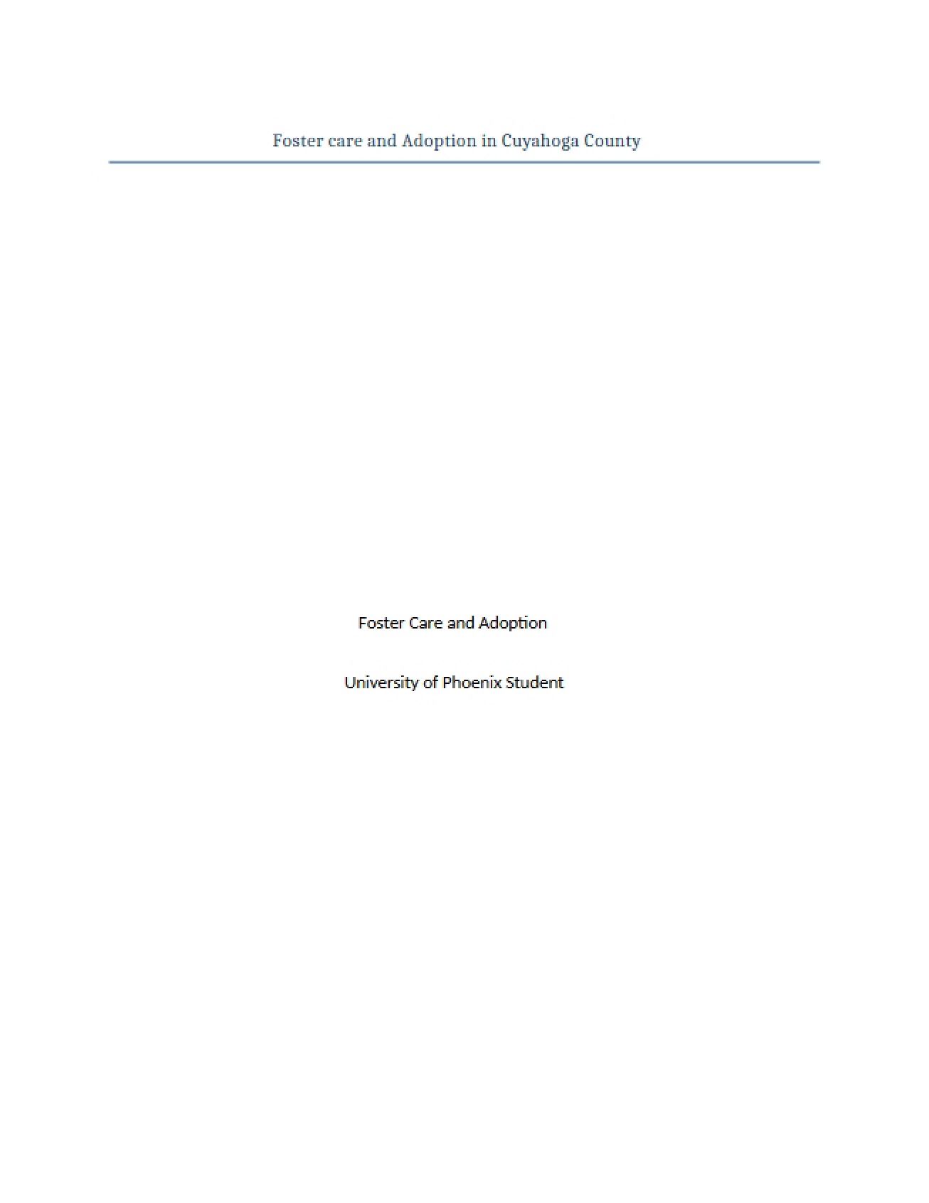 Foster Care and Adoption