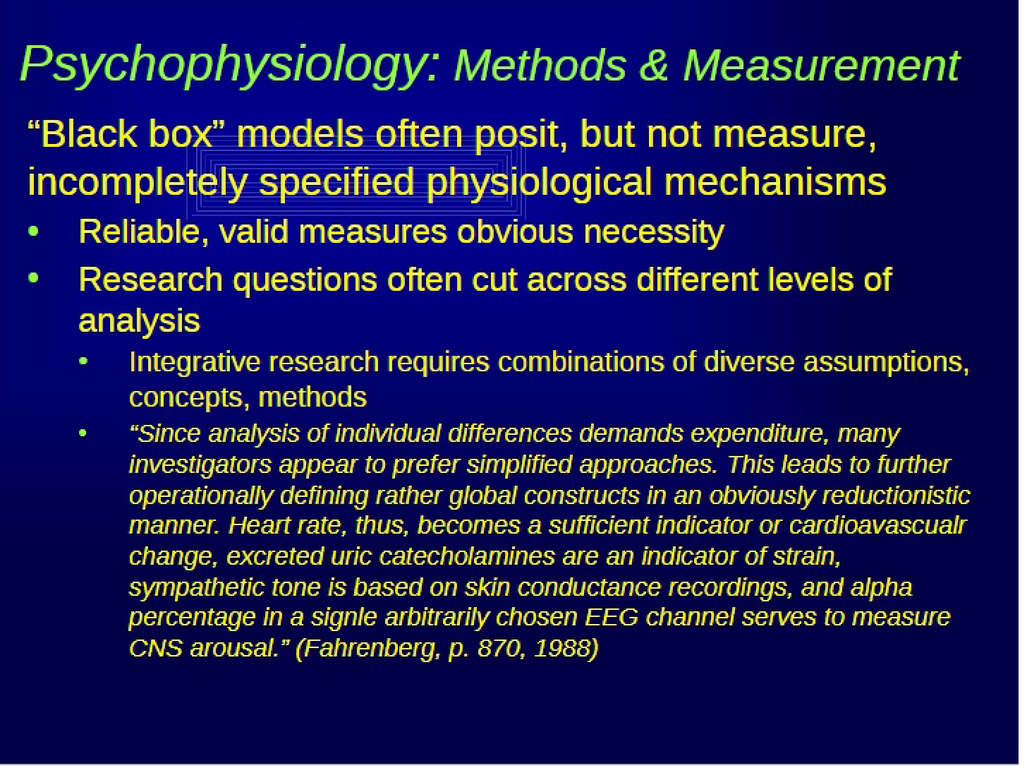 Methodology of Instrumentation