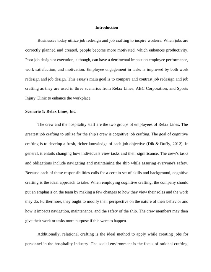 Workplace Productivity - Job Redesign and Job Enhancement