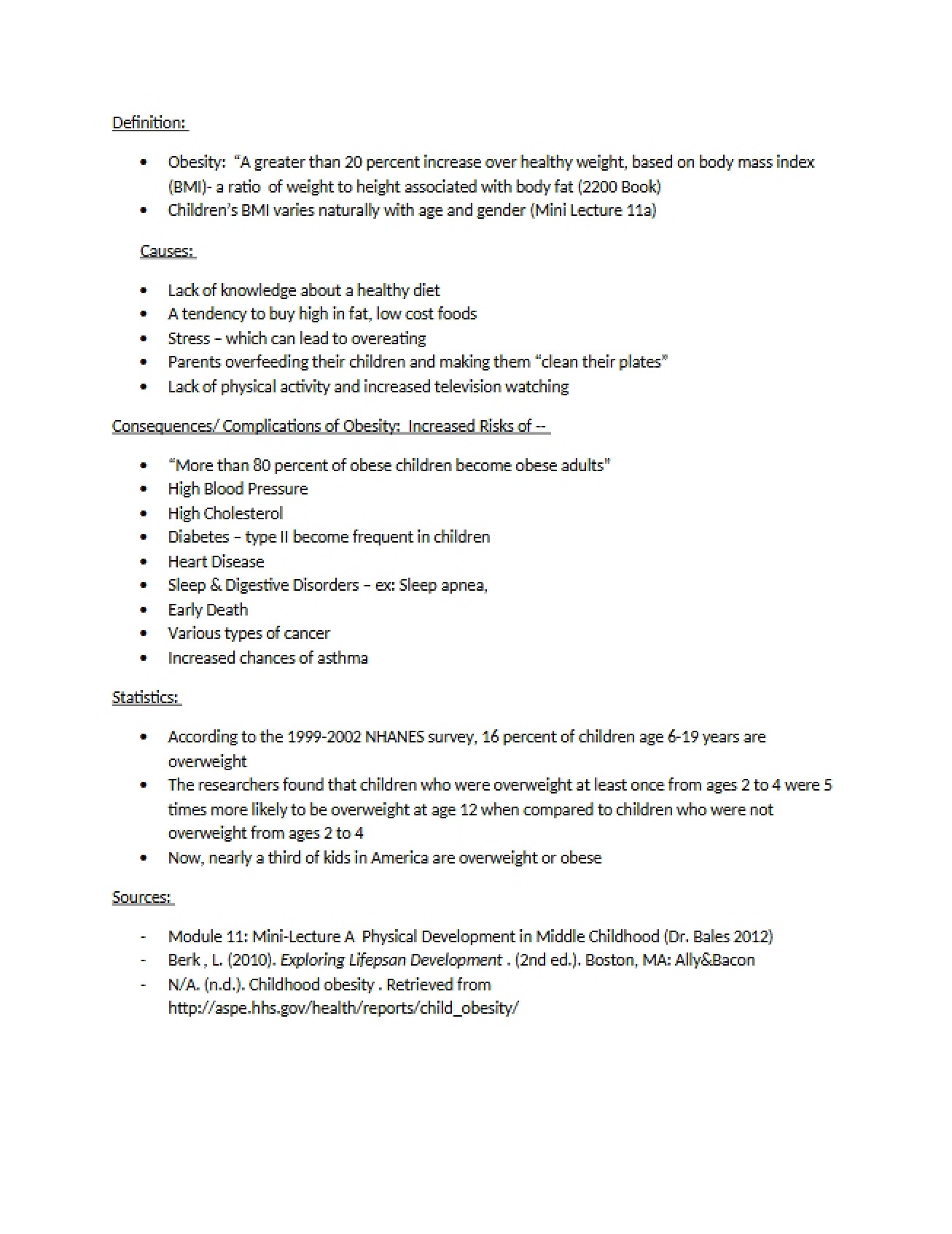 Lecture Notes - Intro Child Dev