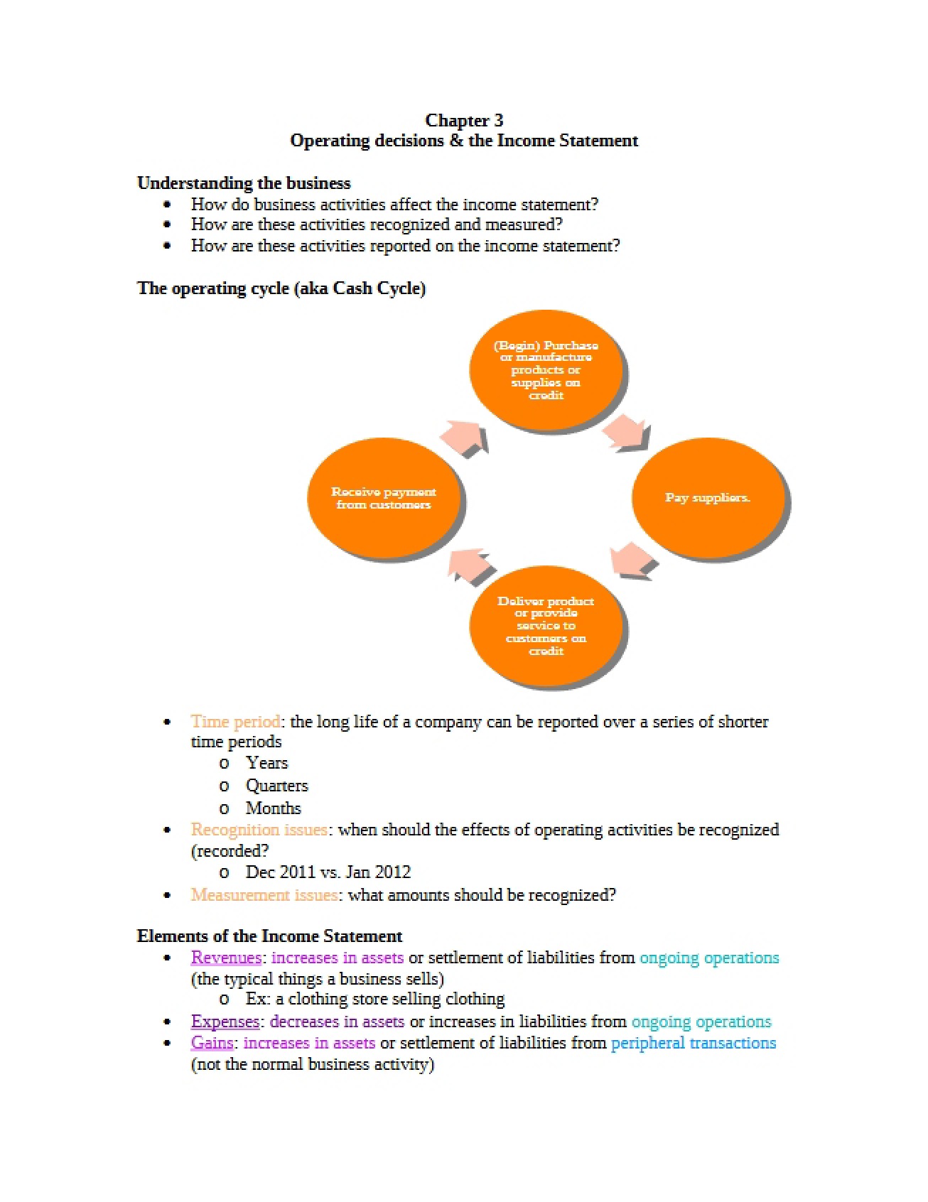 Operating Decisions and the Income Statement Chapter Three