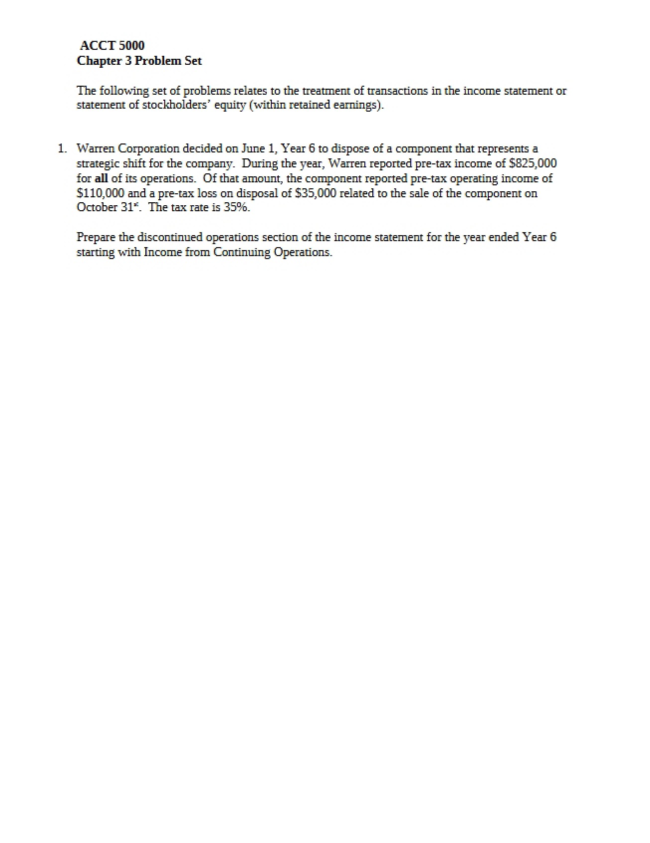 Chapter 3 Problem Set, Solutions, and Extra Practice