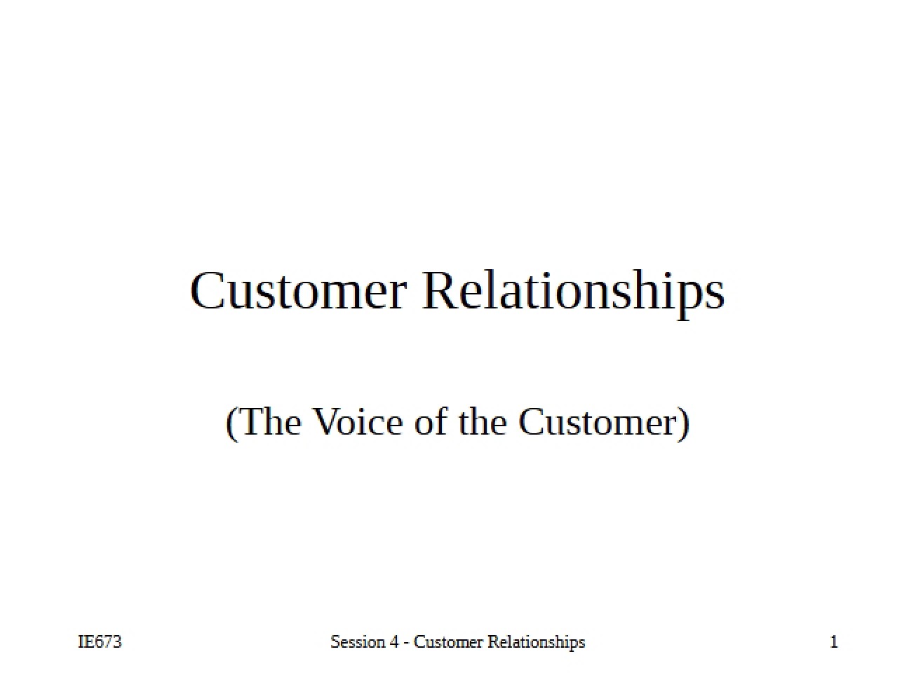 Relationship with Customers
