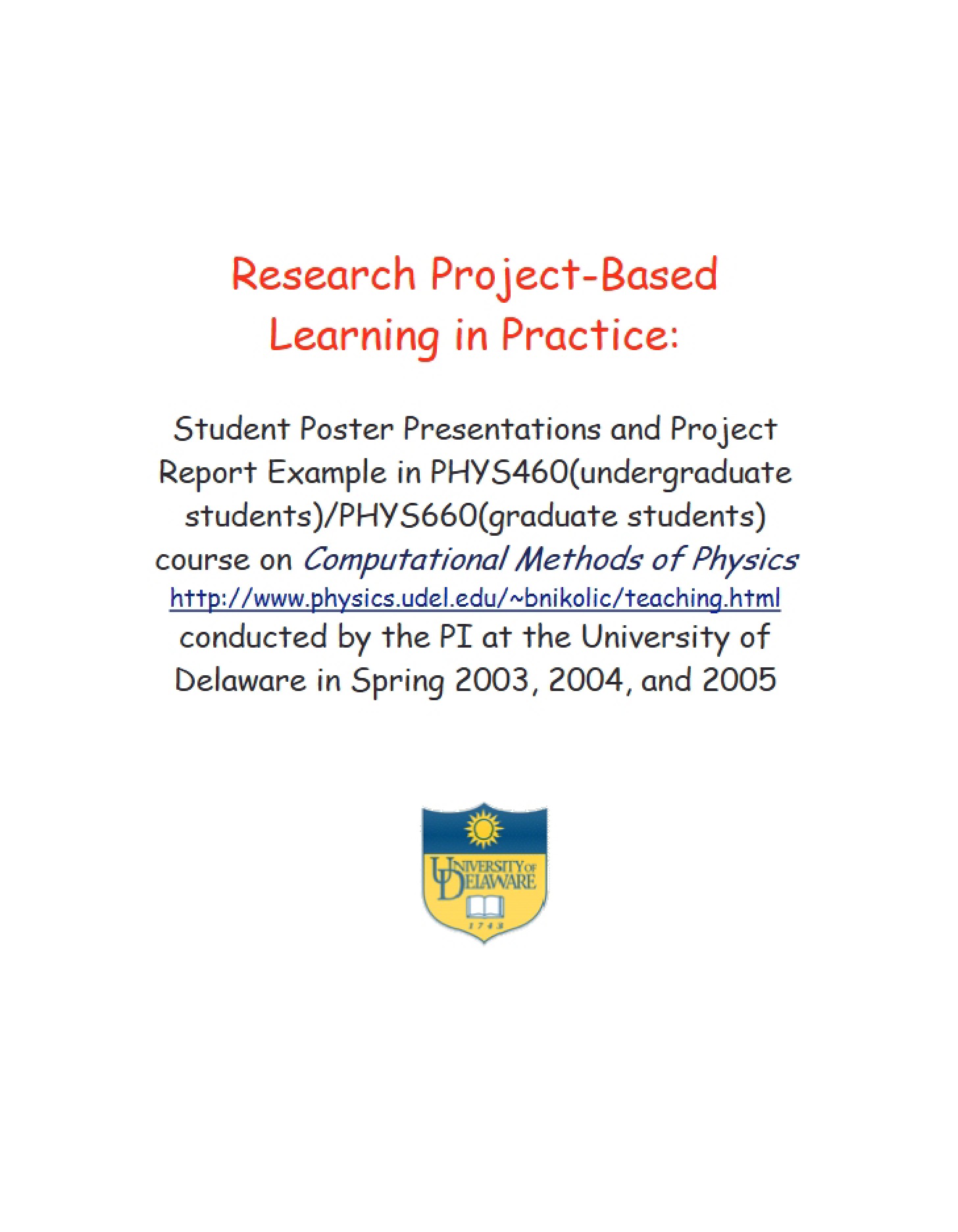 Project Based Research
