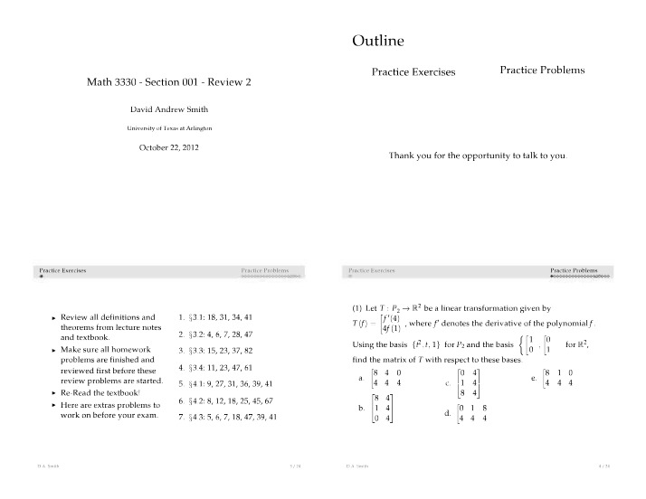 MATH 3330 Review 2