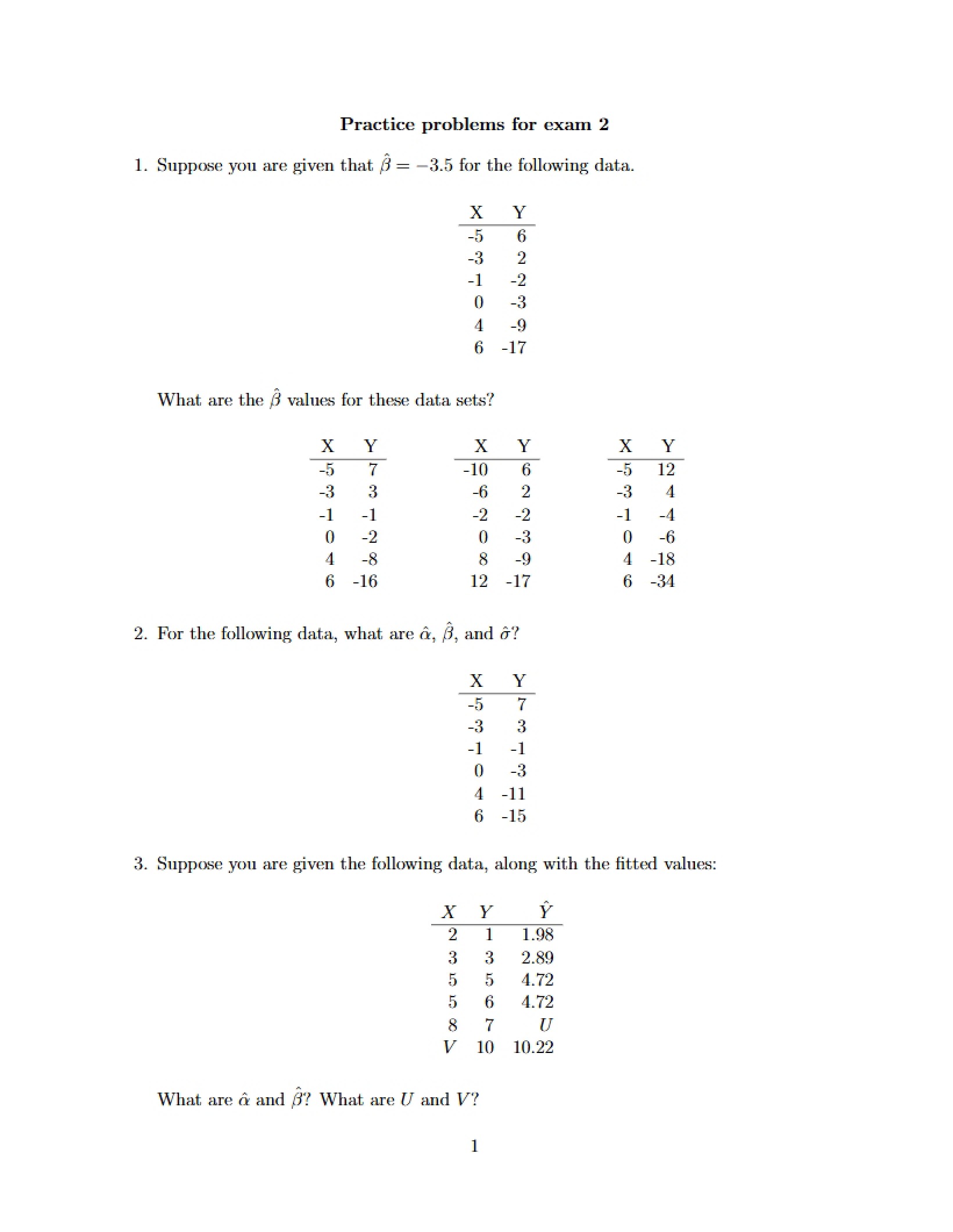 Exam Two Practice Questions
