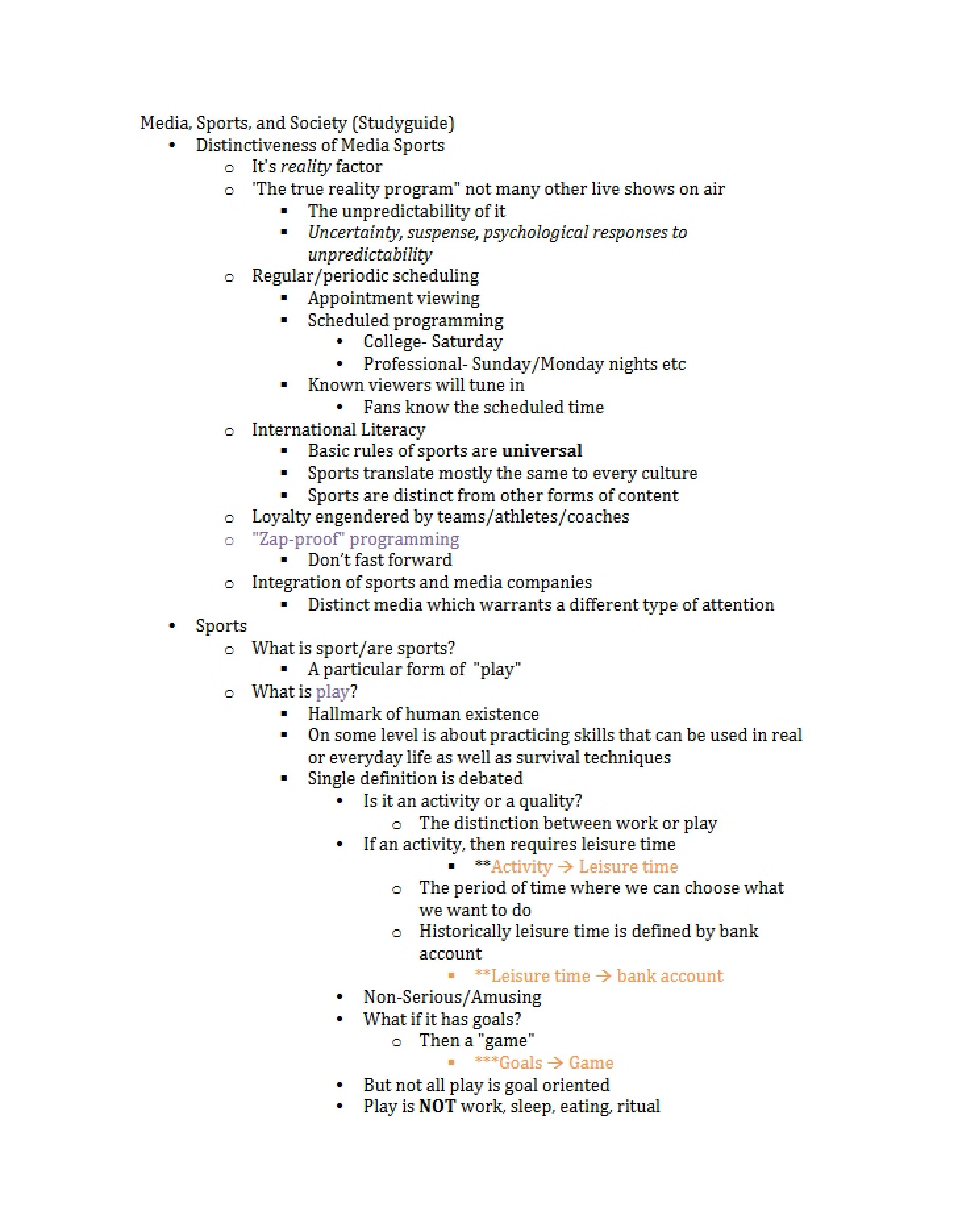 Study Guide Media, Sports, and Society
