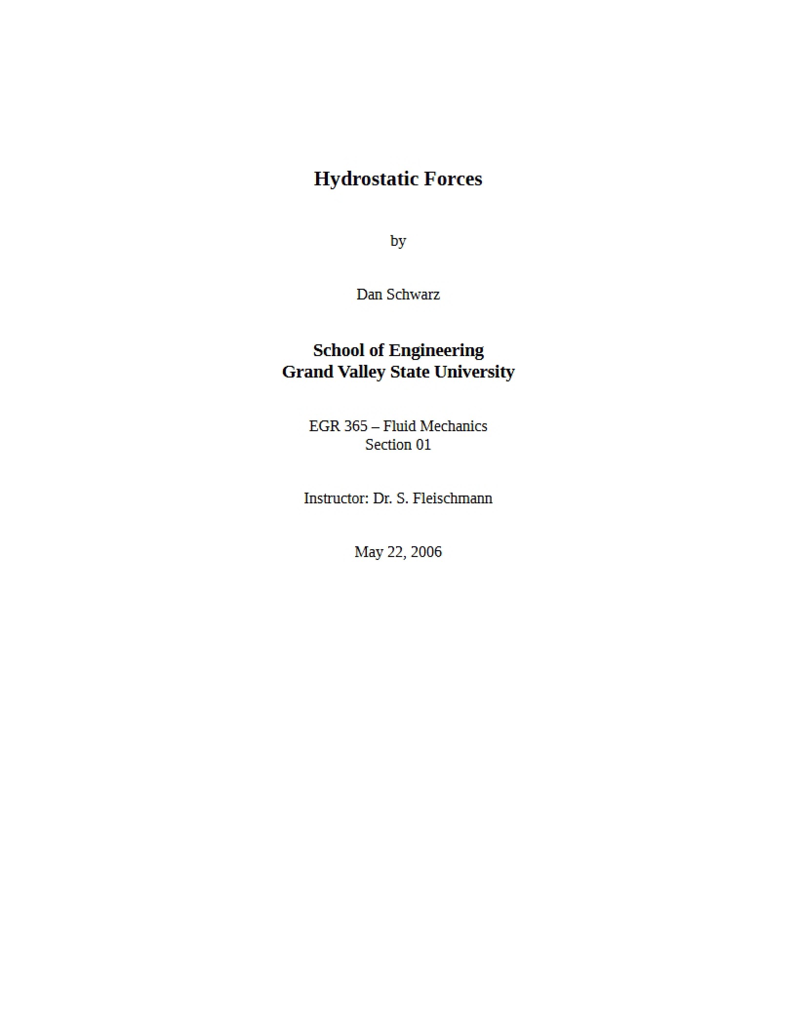Forces Hydrostatic