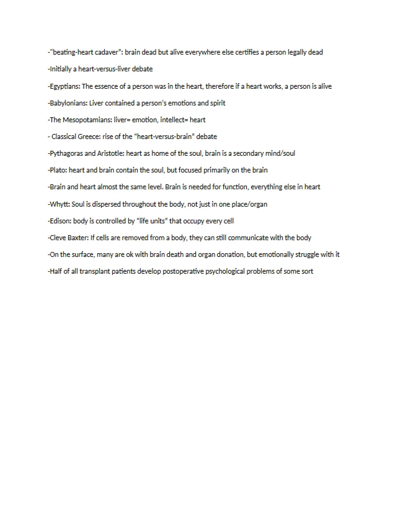 Notes for a Course on Death and Dying