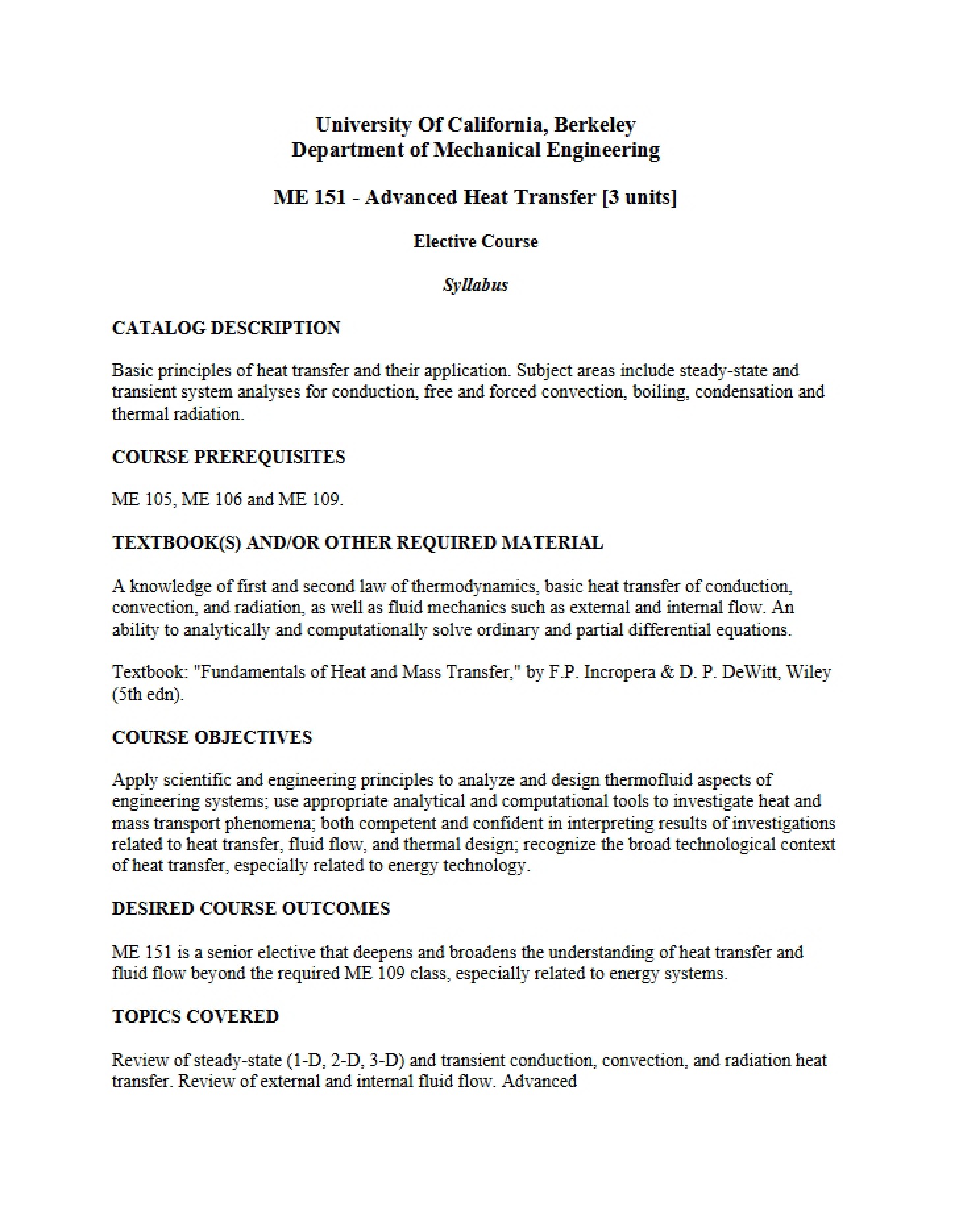 Syllabus for Course